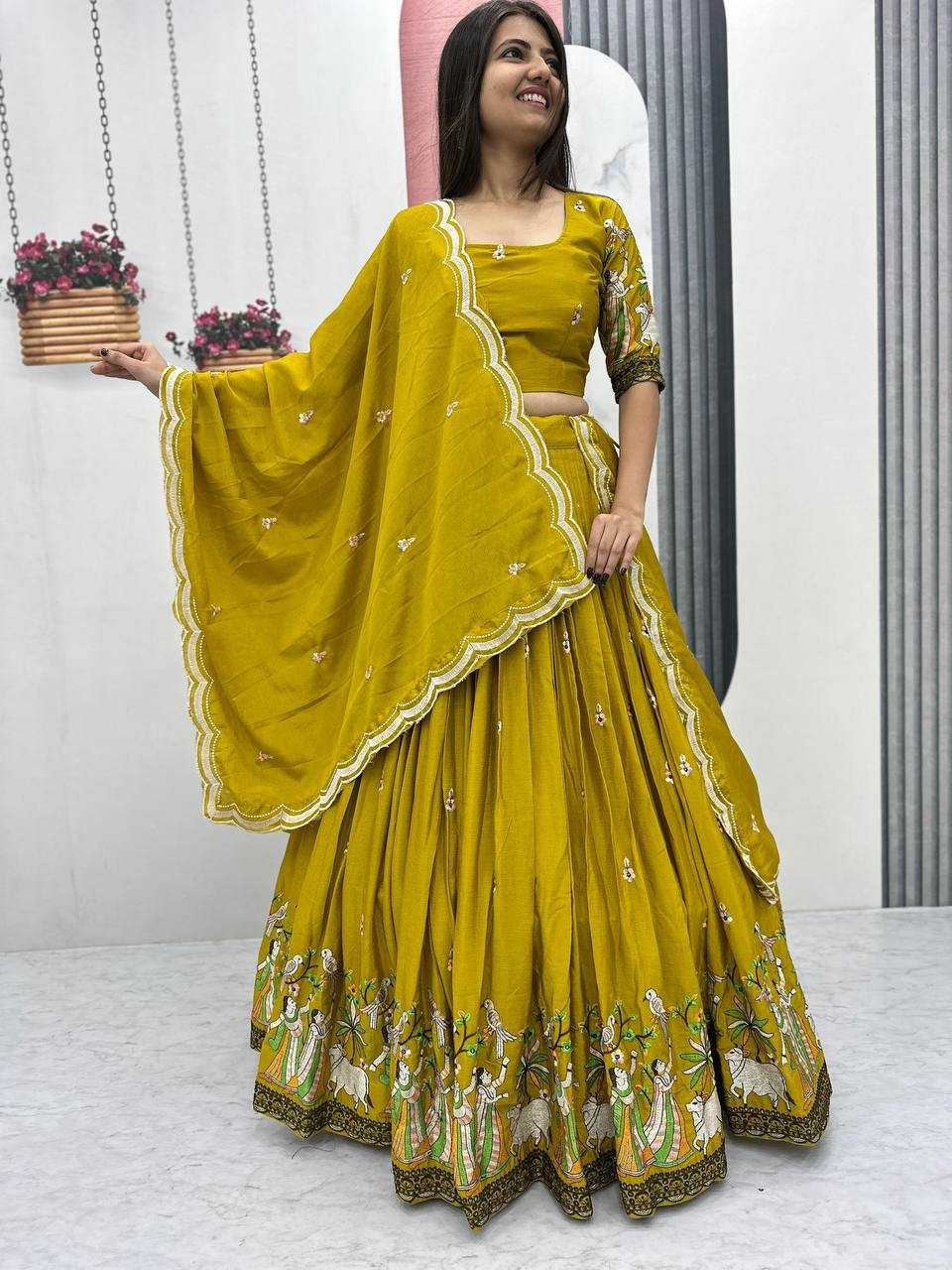 Ynf Chinon KESH497 231 Lehengas Wholesale Fancy Lehenga Silk Lehenga Embroidered Lehenga Manufacturer