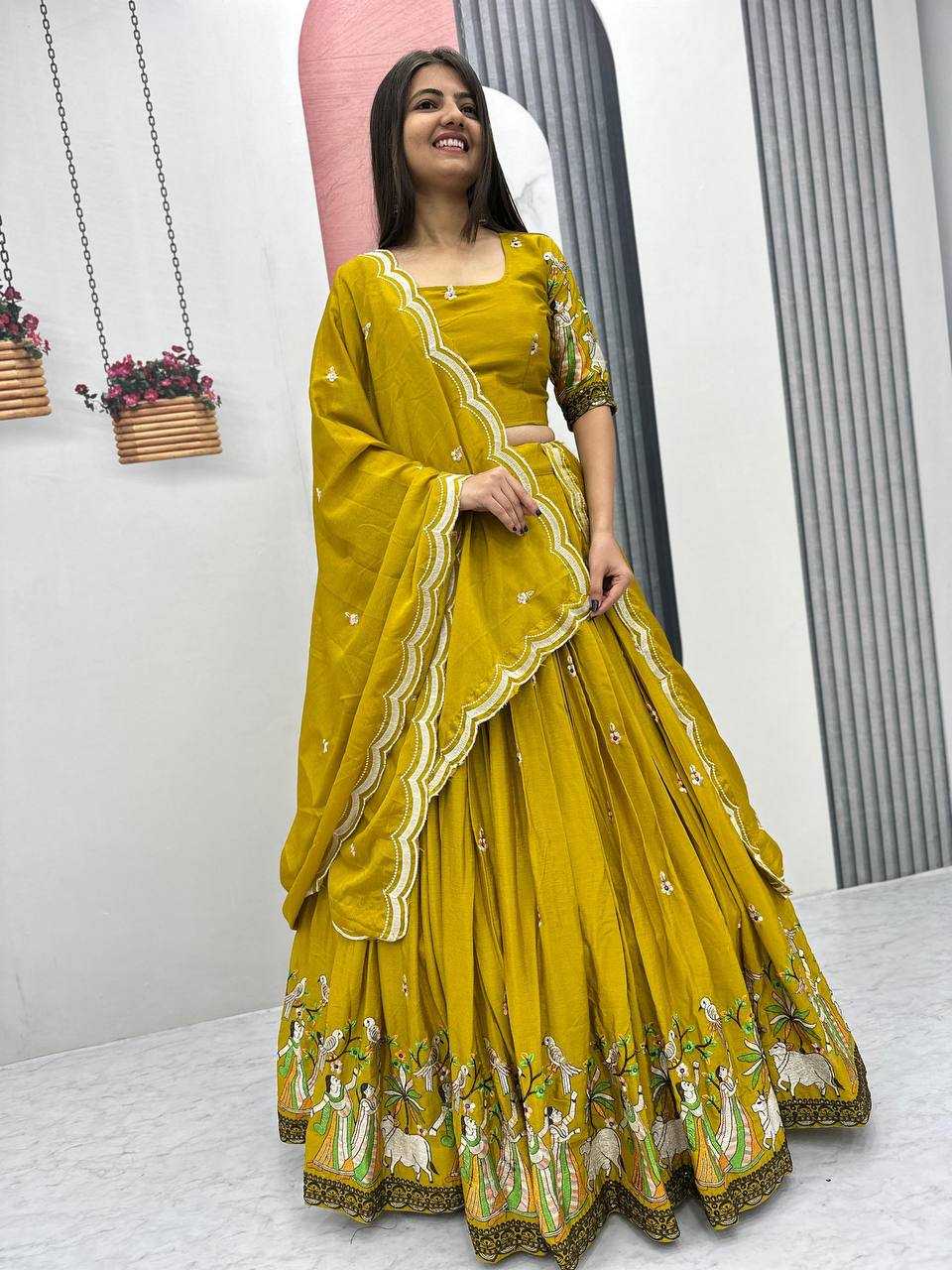 Ynf Chinon KESH497 231 Lehengas Wholesale Fancy Lehenga Silk Lehenga Embroidered Lehenga Manufacturer