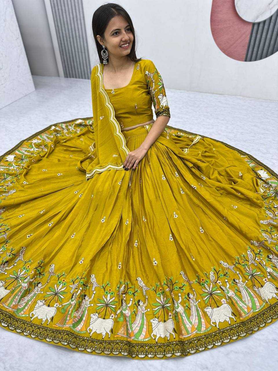 Ynf Chinon KESH497 231 Lehengas Wholesale Fancy Lehenga Silk Lehenga Embroidered Lehenga Manufacturer