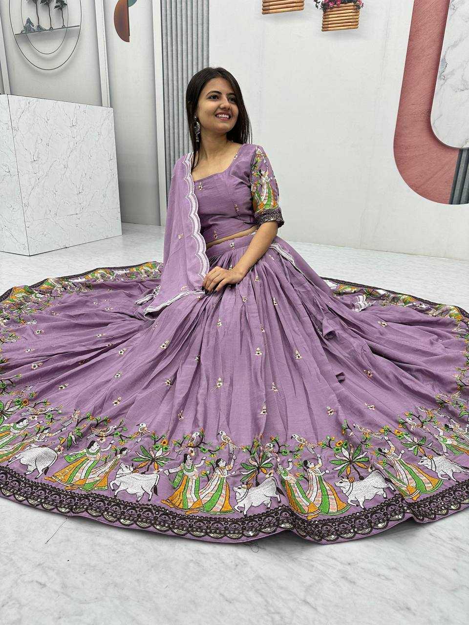 Ynf Chinon KESH497 231 Lehengas Wholesale Fancy Lehenga Silk Lehenga Embroidered Lehenga Manufacturer