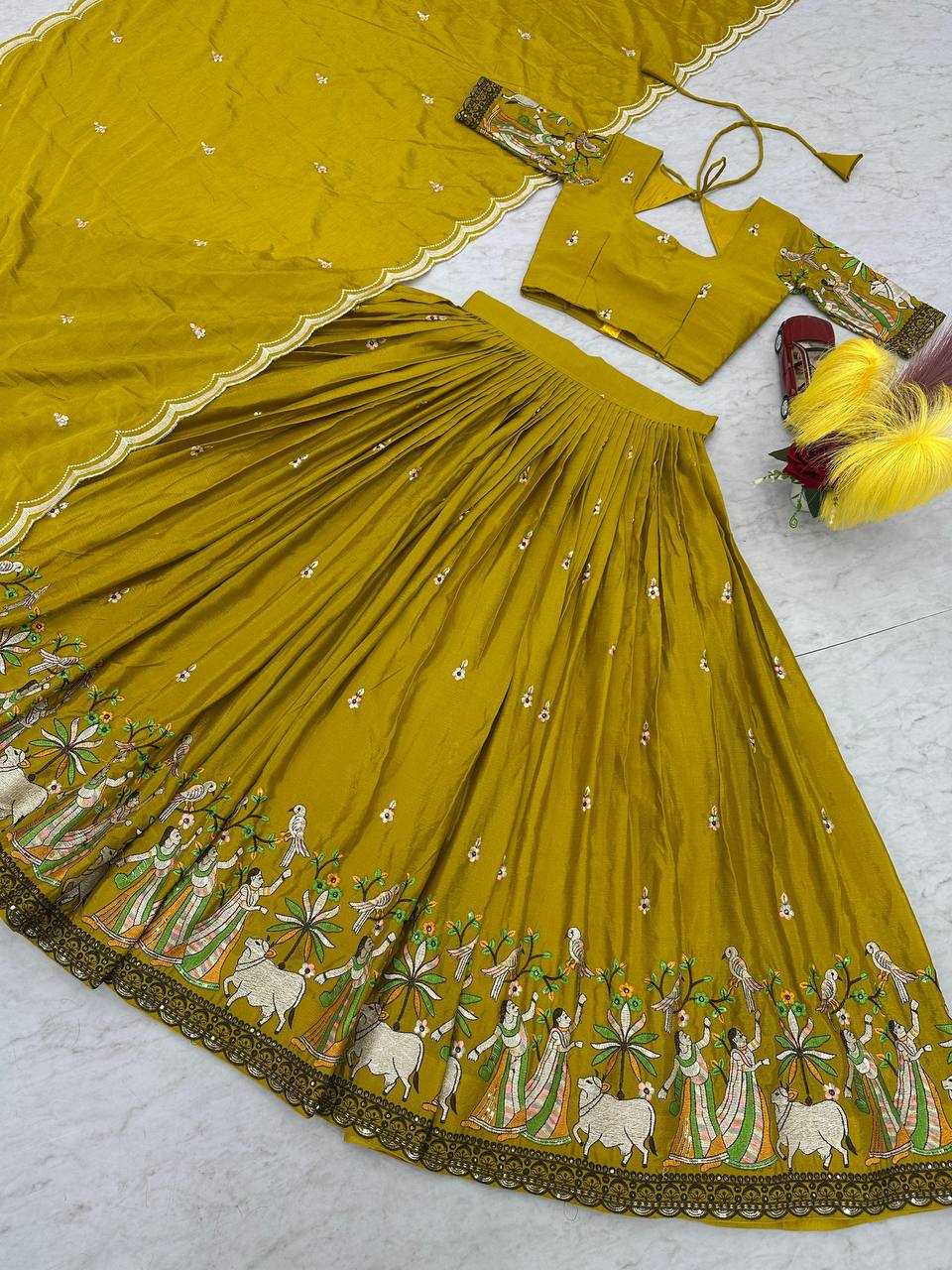 Ynf Chinon KESH497 231 Lehengas Wholesale Fancy Lehenga Silk Lehenga Embroidered Lehenga Manufacturer