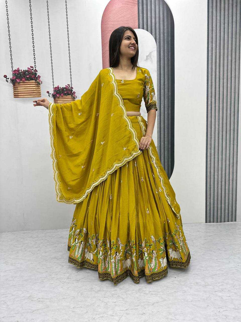 Ynf Chinon KESH497 231 Lehengas Wholesale Fancy Lehenga Silk Lehenga Embroidered Lehenga Manufacturer