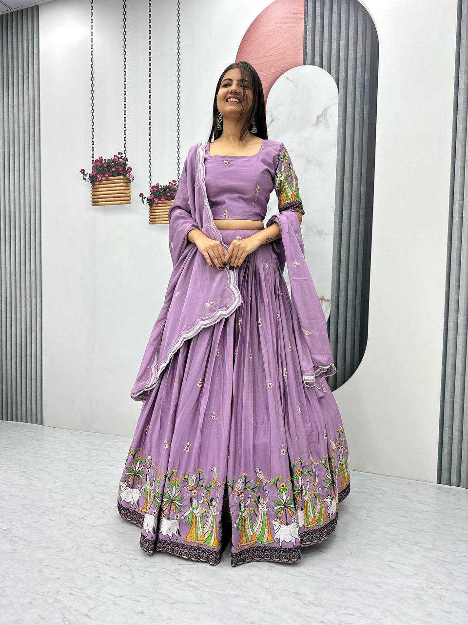 Ynf Chinon KESH497 231 Lehengas Wholesale Fancy Lehenga Silk Lehenga Embroidered Lehenga Manufacturer