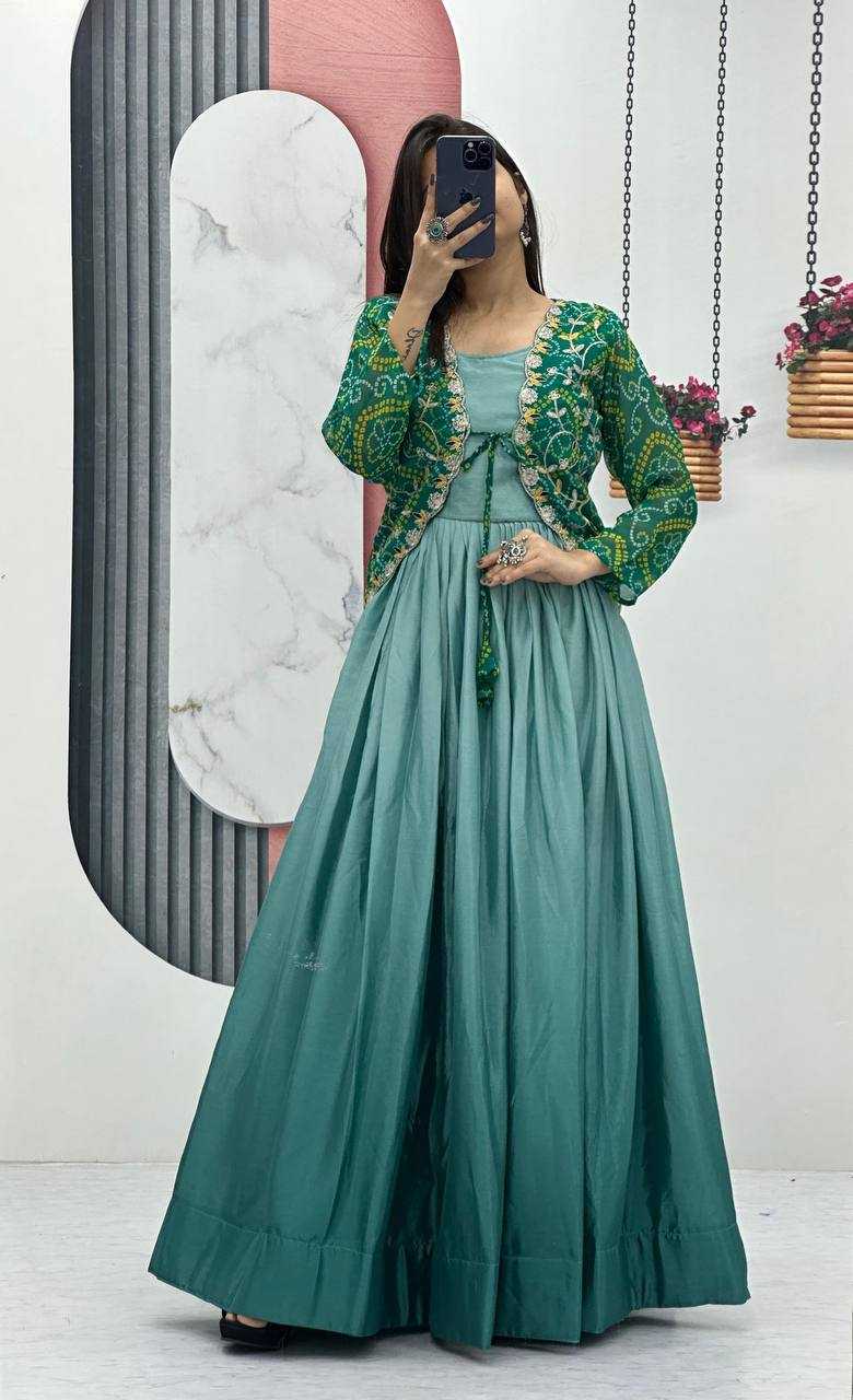 Ynf Chinon KESH498 042 Gowns Wholesale Printed Gowns Fancy Gowns Party Gowns Manufacturer