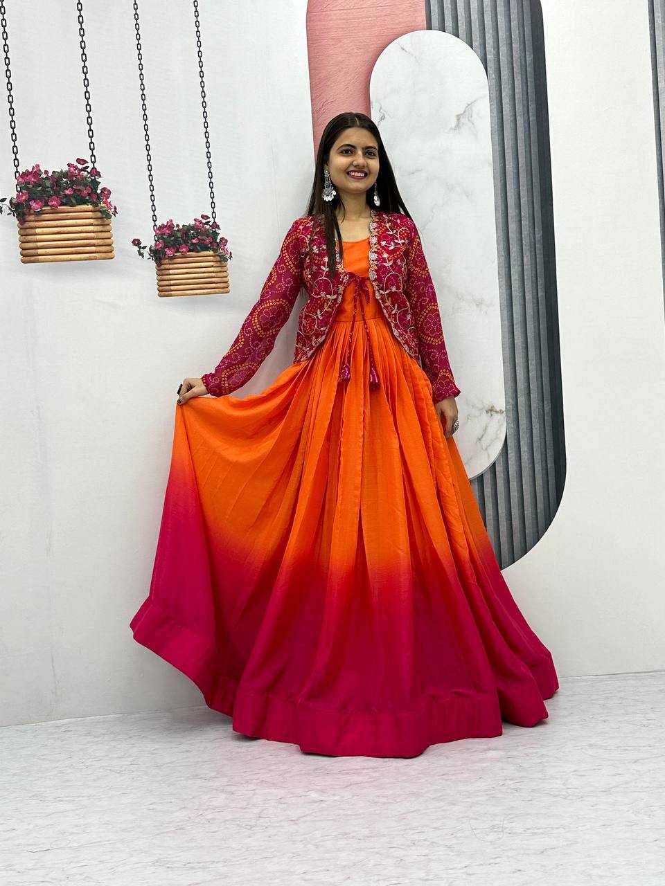 Ynf Chinon KESH498 042 Gowns Wholesale Printed Gowns Fancy Gowns Party Gowns Manufacturer
