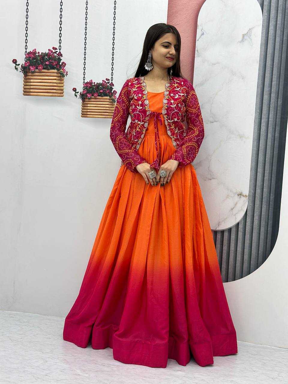 Ynf Chinon KESH498 042 Gowns Wholesale Printed Gowns Fancy Gowns Party Gowns Manufacturer