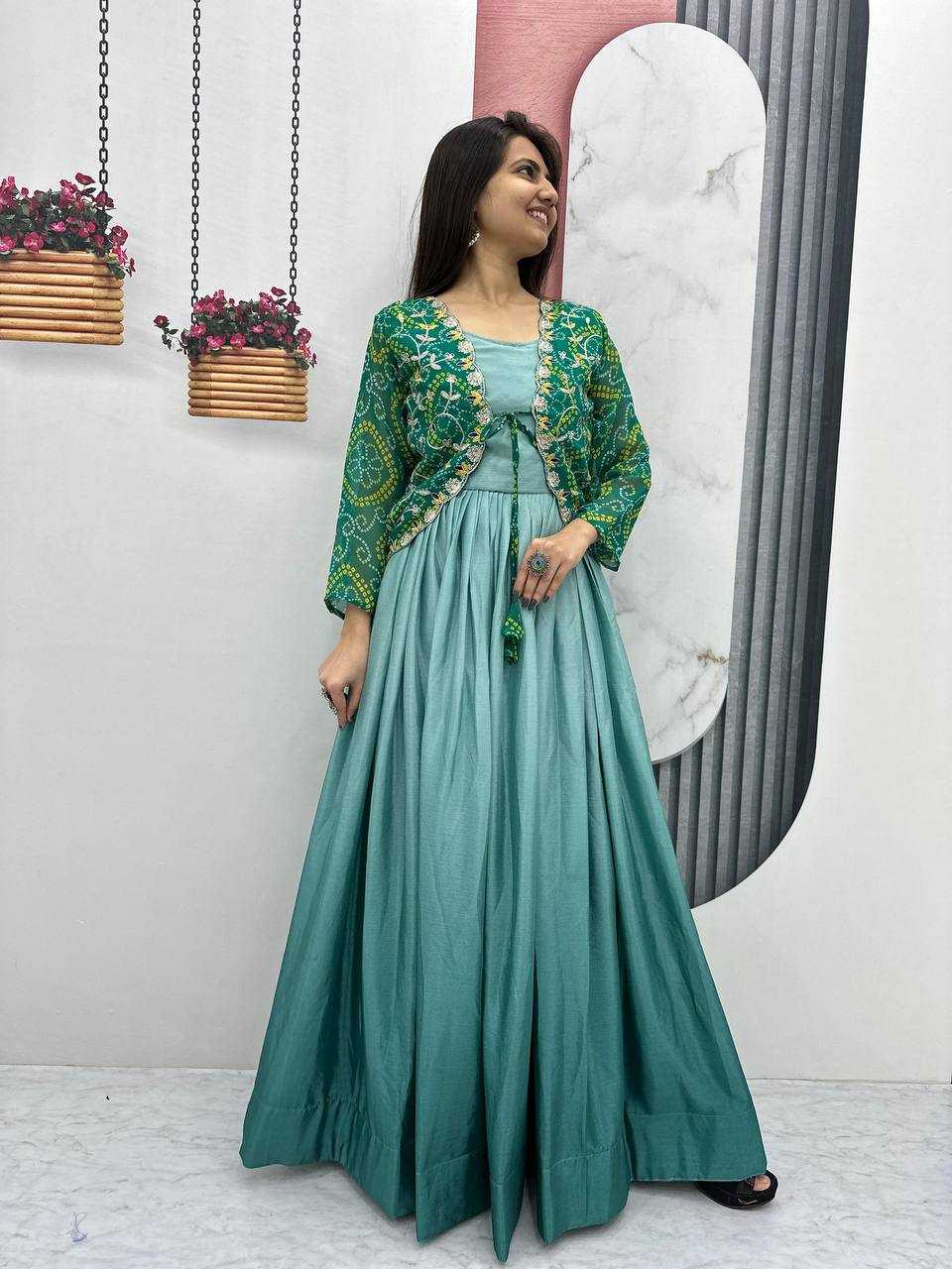 Ynf Chinon KESH498 042 Gowns Wholesale Printed Gowns Fancy Gowns Party Gowns Manufacturer