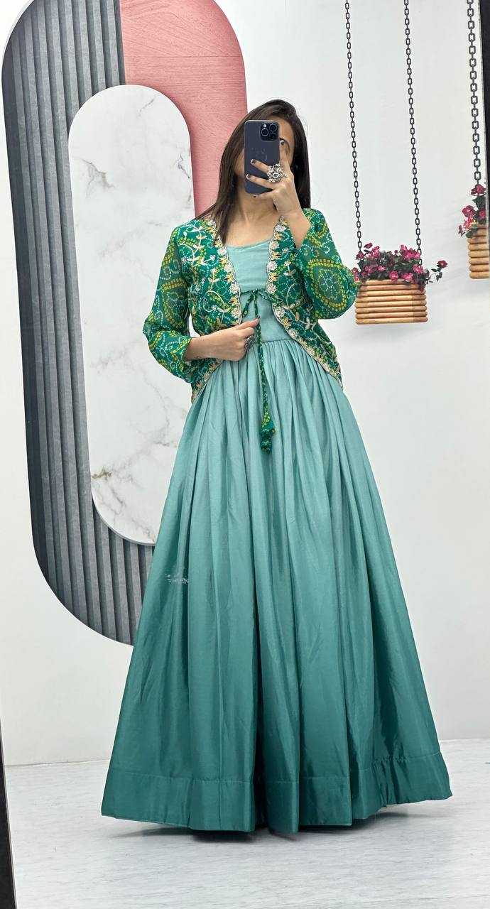 Ynf Chinon KESH498 042 Gowns Wholesale Printed Gowns Fancy Gowns Party Gowns Manufacturer