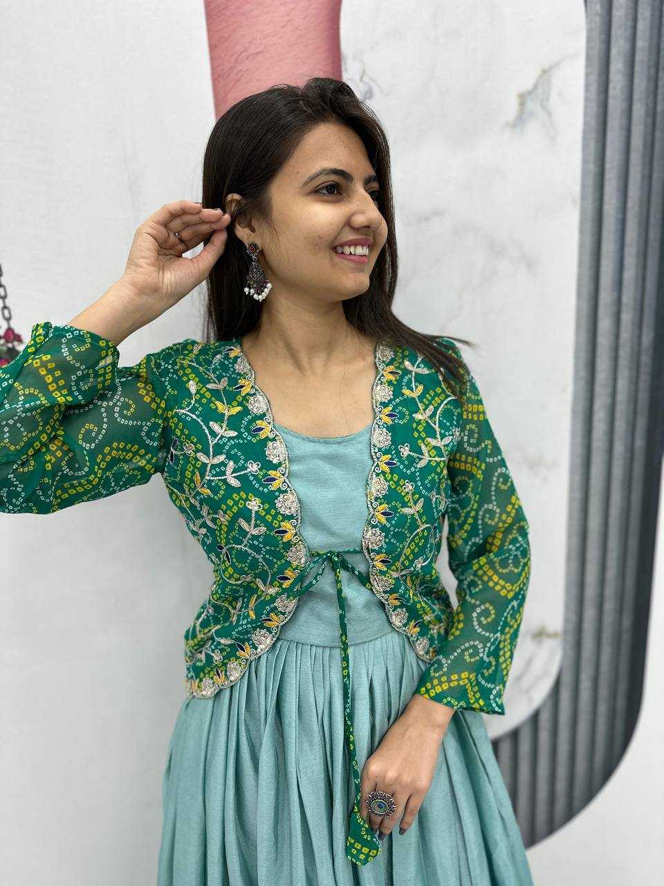 Ynf Chinon KESH498 042 Gowns Wholesale Printed Gowns Fancy Gowns Party Gowns Manufacturer