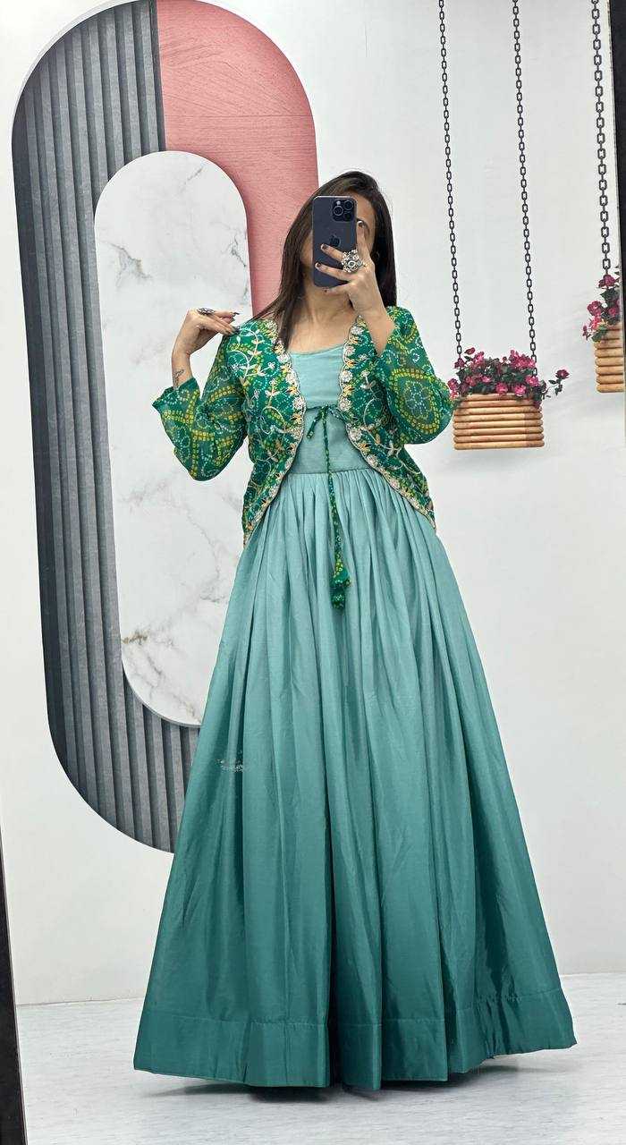 Ynf Chinon KESH498 042 Gowns Wholesale Printed Gowns Fancy Gowns Party Gowns Manufacturer