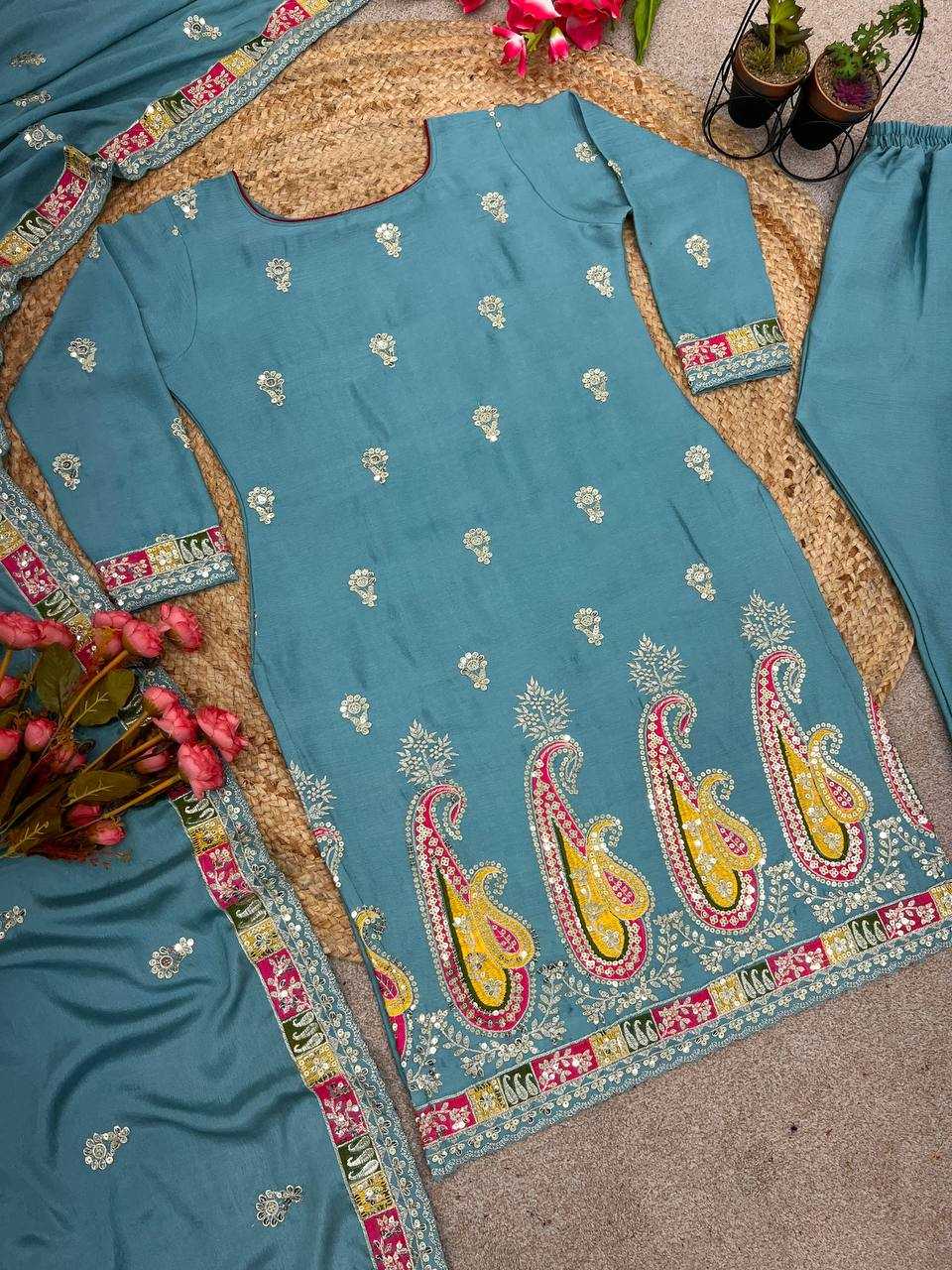 Ynf Chinon KESH499 1613 Suits & Dresses Wholesale Embroidery Suits Party wear suits Wedding Suits Manufacturer