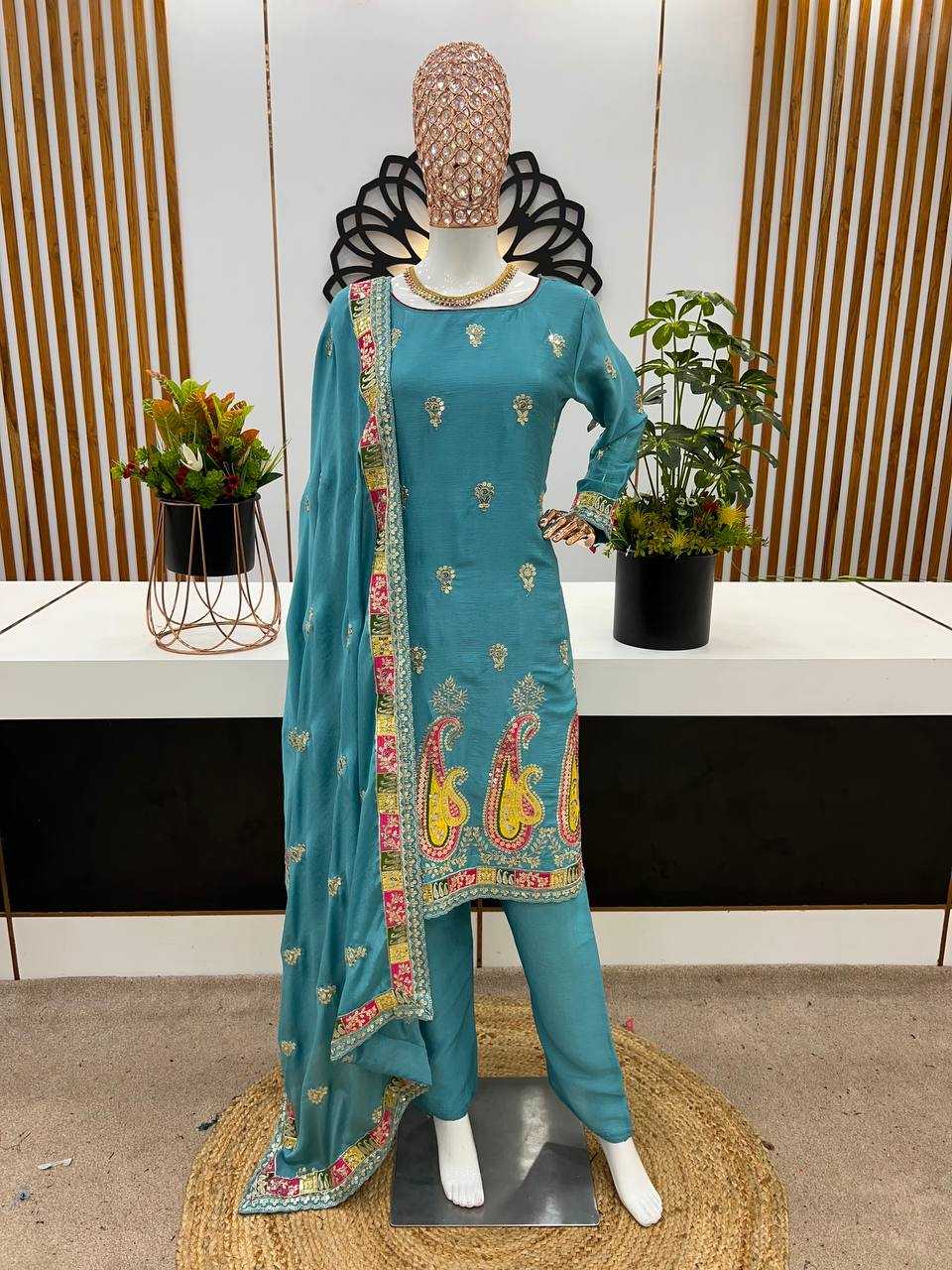 Ynf Chinon KESH499 1613 Suits & Dresses Wholesale Embroidery Suits Party wear suits Wedding Suits Manufacturer