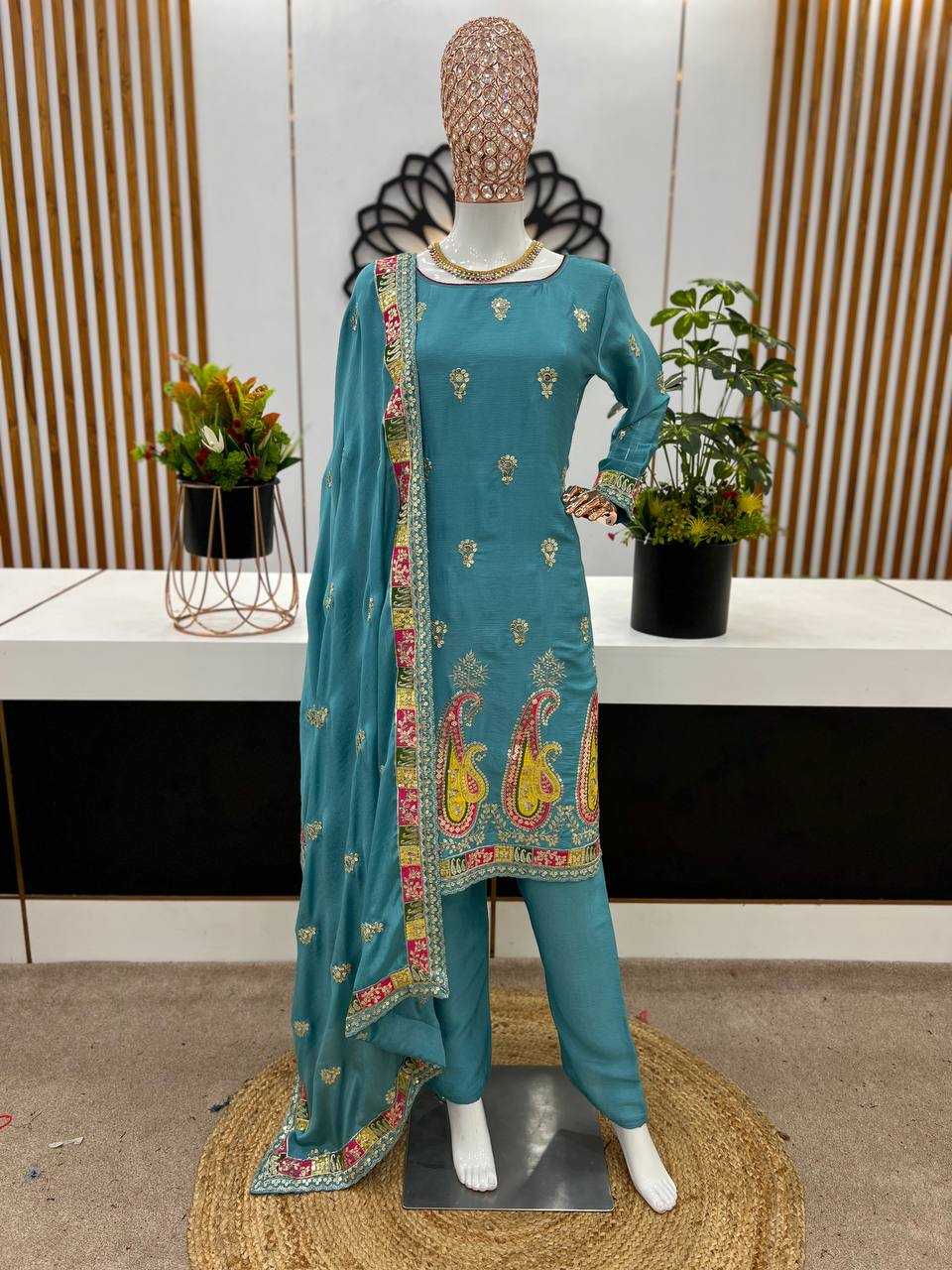 Ynf Chinon KESH499 1613 Suits & Dresses Wholesale Embroidery Suits Party wear suits Wedding Suits Manufacturer