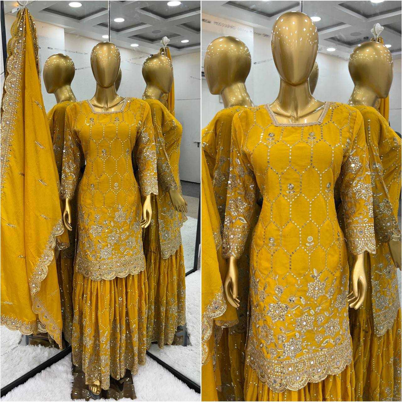 Ynf Chinon KESH499 1616 Suits & Dresses Wholesale Sharara Salwar Suits Embroidery Suits Wedding Suits Manufacturer