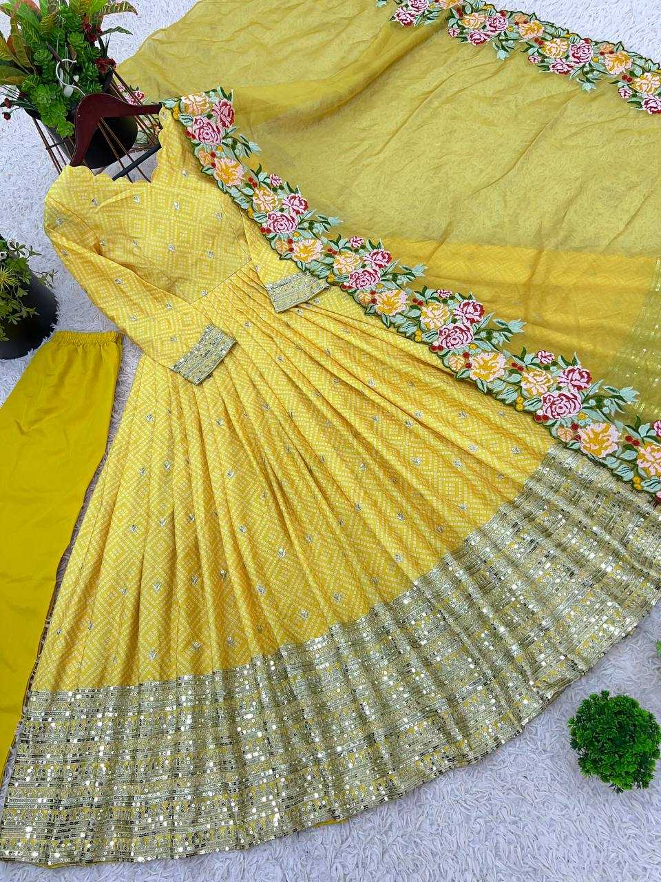 Ynf Chinon KESH499 847 Gowns Wholesale Embroidery Gowns Long Gowns Wedding Gown Manufacturer