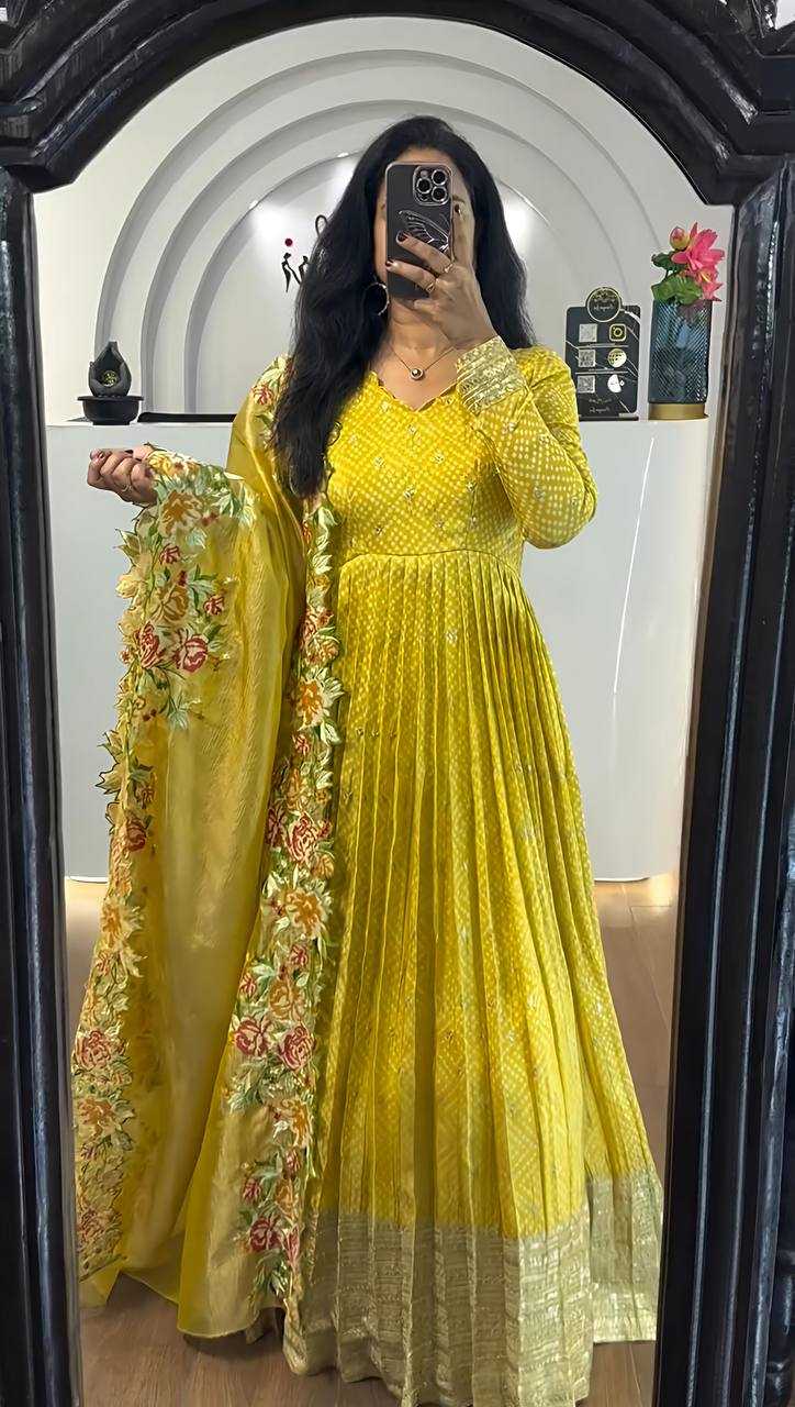 Ynf Chinon KESH499 847 Gowns Wholesale Embroidery Gowns Long Gowns Wedding Gown Manufacturer