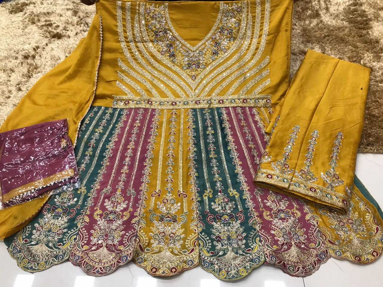 Ynf Chinon KESH504 1608 Suits & Dresses Wholesale Sharara Salwar Suits Embroidery Suits Semi-Stitched Suits Manufacturer