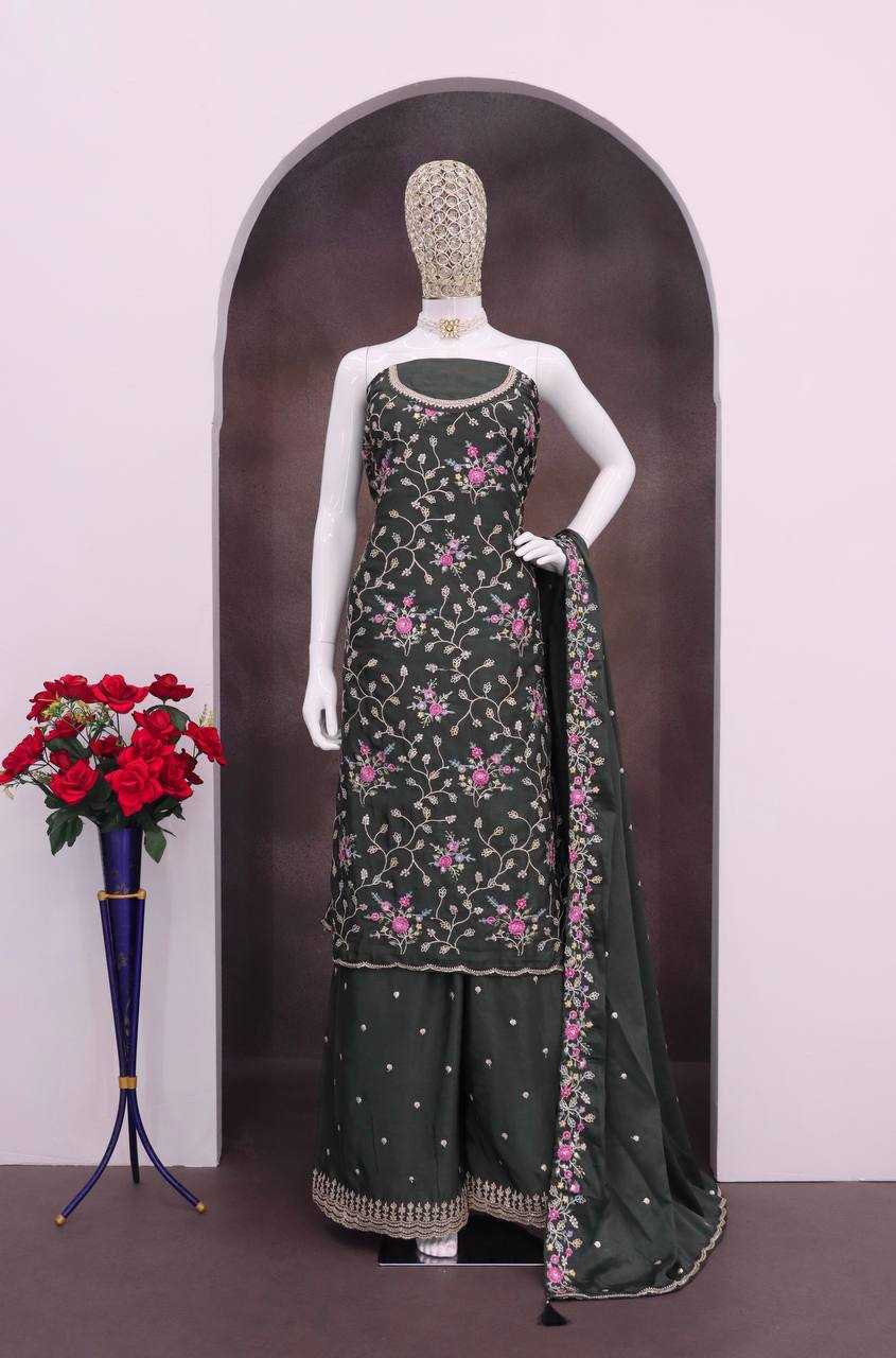 Ynf Chinon KESH504 6630 Suits & Dresses Wholesale Ladies Suits Embroidery Suits Palazzo Suit Party wear suits Manufacturer