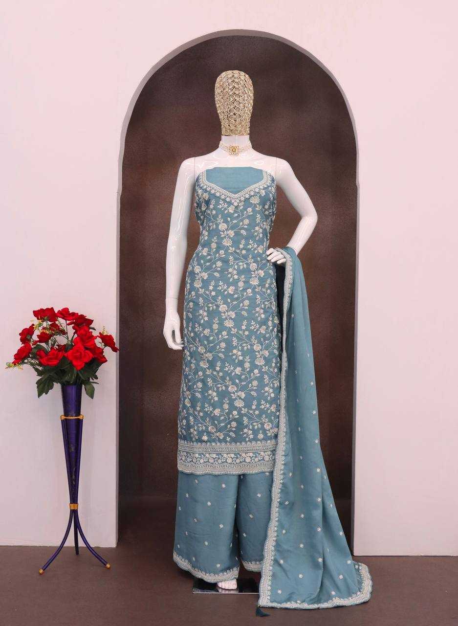 Ynf Chinon KESH504 66841 Suits & Dresses Wholesale Ladies Suits Embroidery Suits Palazzo Suit Party wear suits Manufacturer