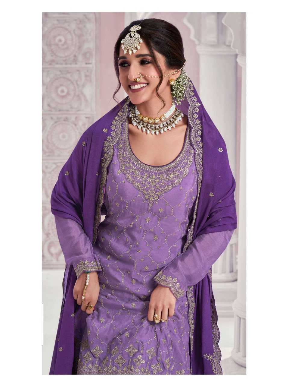 Ynf Chinon KESH504 69541 Suits & Dresses Wholesale Ladies Suits Embroidery Suits Palazzo Suit Party wear suits Manufacturer