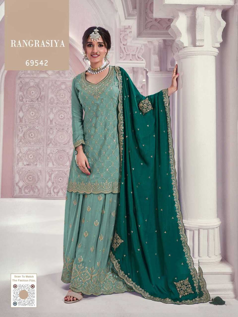 Ynf Chinon KESH504 69541 Suits & Dresses Wholesale Ladies Suits Embroidery Suits Palazzo Suit Party wear suits Manufacturer
