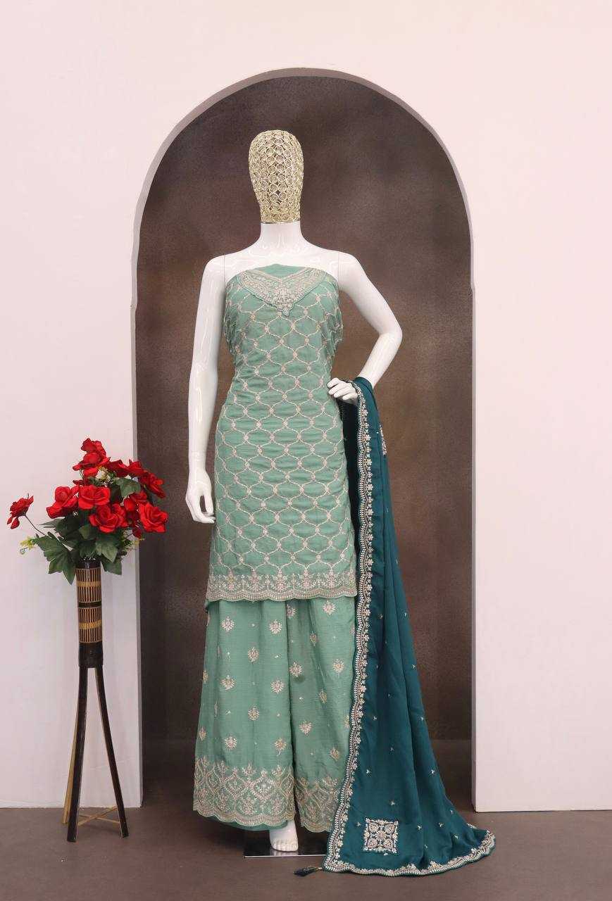 Ynf Chinon KESH504 69541 Suits & Dresses Wholesale Ladies Suits Embroidery Suits Palazzo Suit Party wear suits Manufacturer