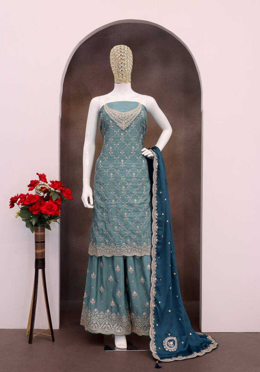 Ynf Chinon KESH504 69541 Suits & Dresses Wholesale Ladies Suits Embroidery Suits Palazzo Suit Party wear suits Manufacturer