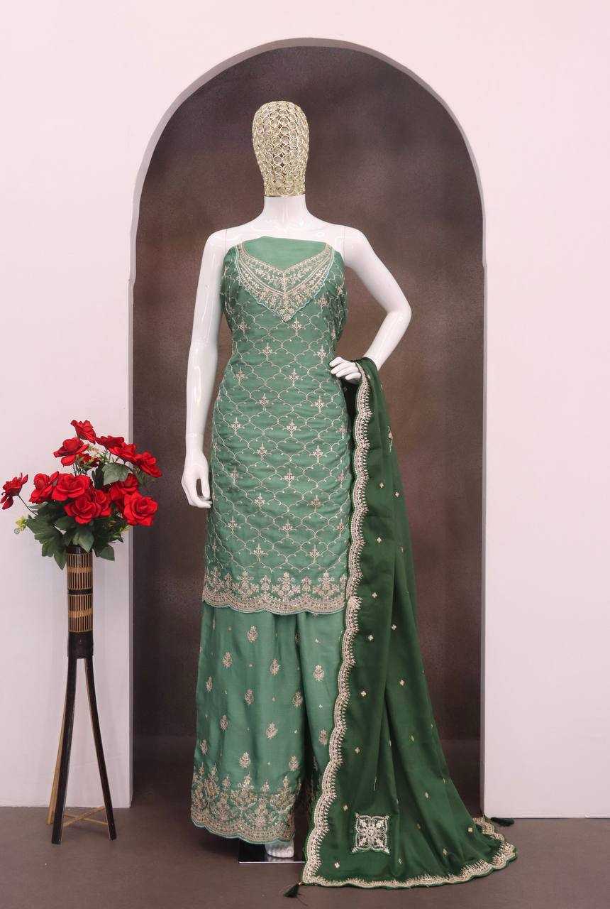 Ynf Chinon KESH504 69541 Suits & Dresses Wholesale Ladies Suits Embroidery Suits Palazzo Suit Party wear suits Manufacturer
