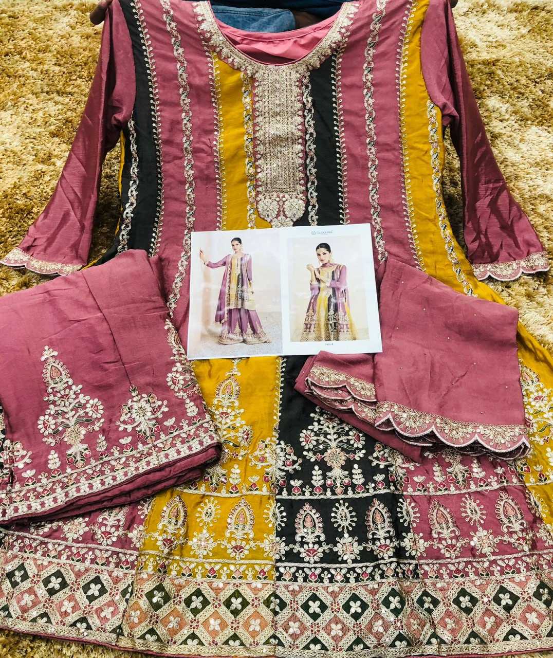Ynf Chinon KESH504 7401 Suits & Dresses Wedding Collections Festive Collections Wholesale Embroidery Suits Palazzo Suit Designer Suits Manufacturer