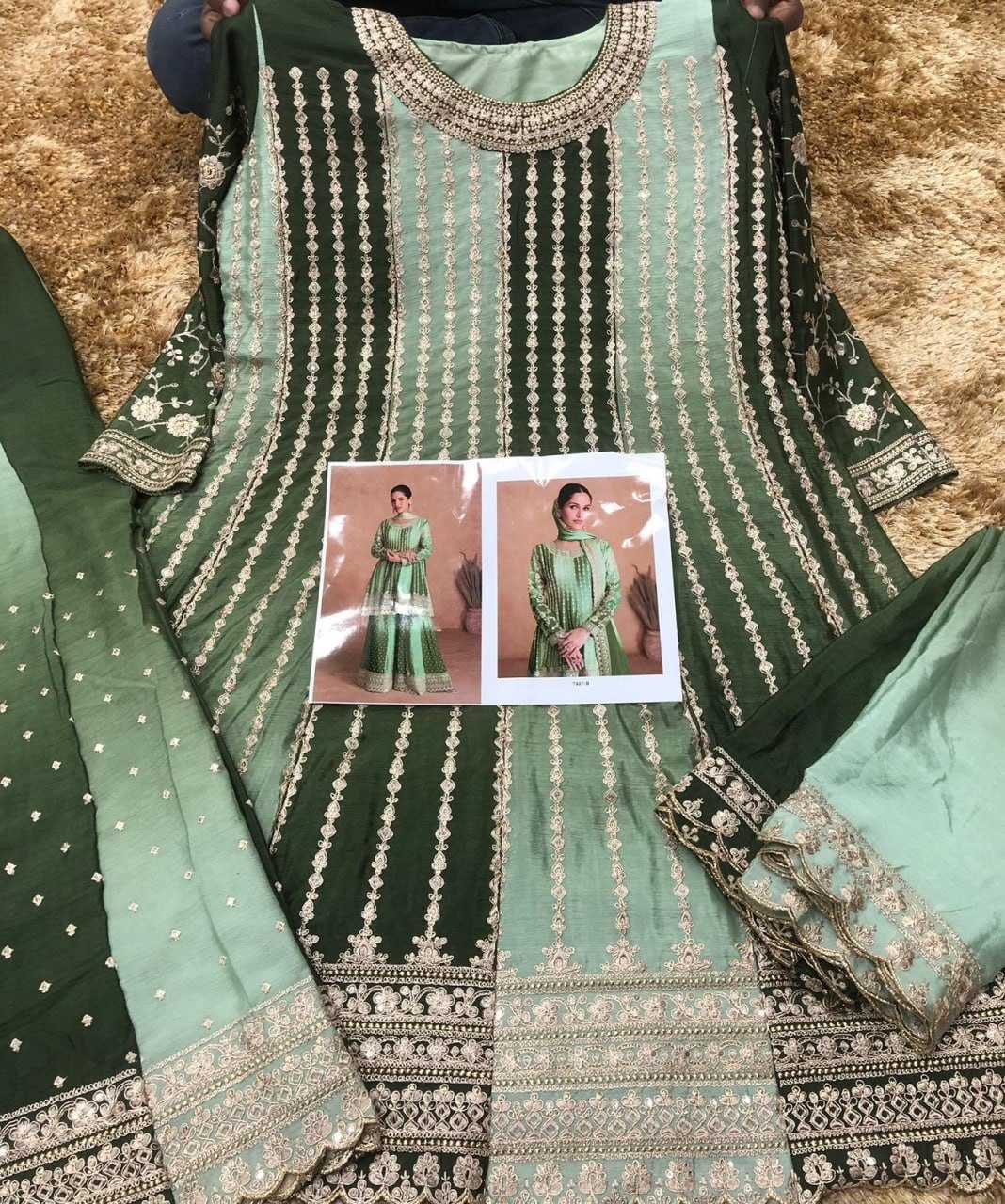 Ynf Chinon KESH504 7407 Suits & Dresses Wedding Collections Festive Collections Wholesale Sharara Salwar Suits Embroidery Suits Designer Suits Manufacturer