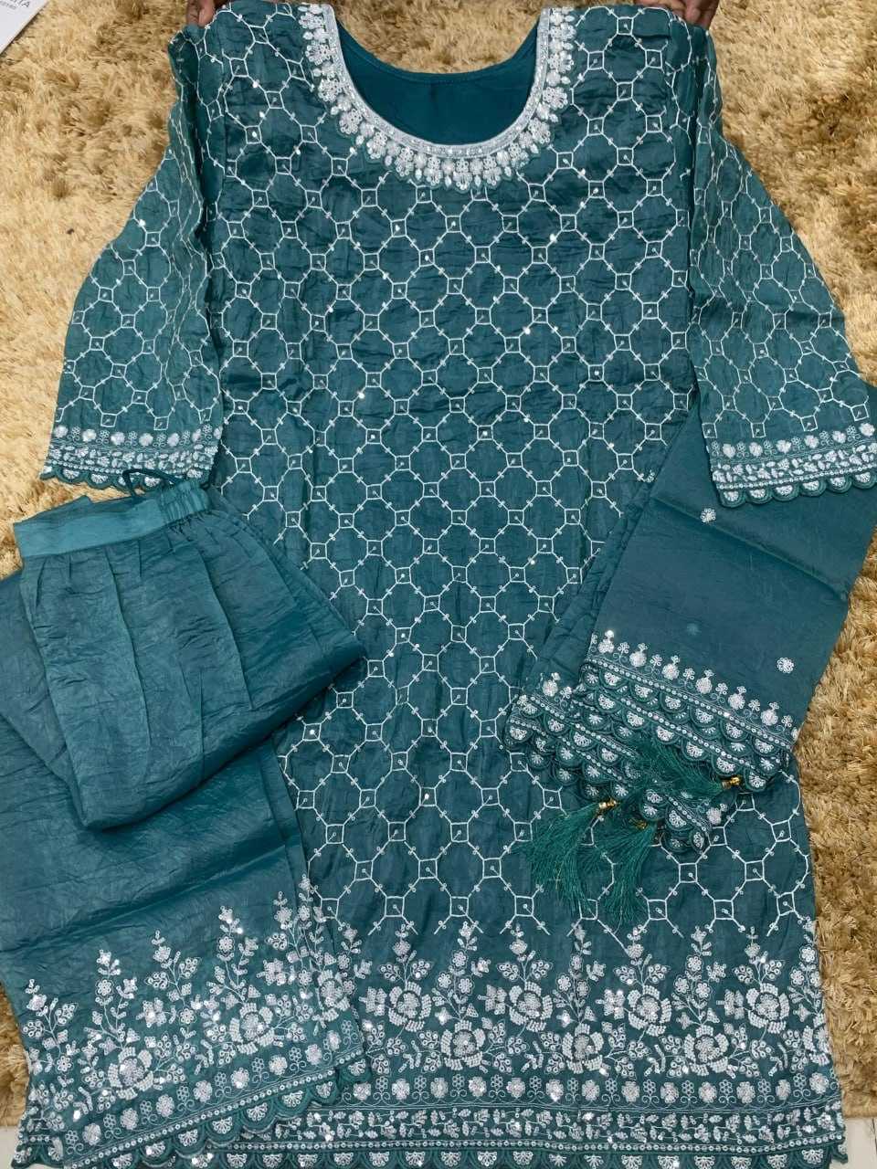 Ynf Chinon KESH504 ISHITAA Suits & Dresses Wholesale Ladies Suits Embroidery Suits Palazzo Suit Manufacturer