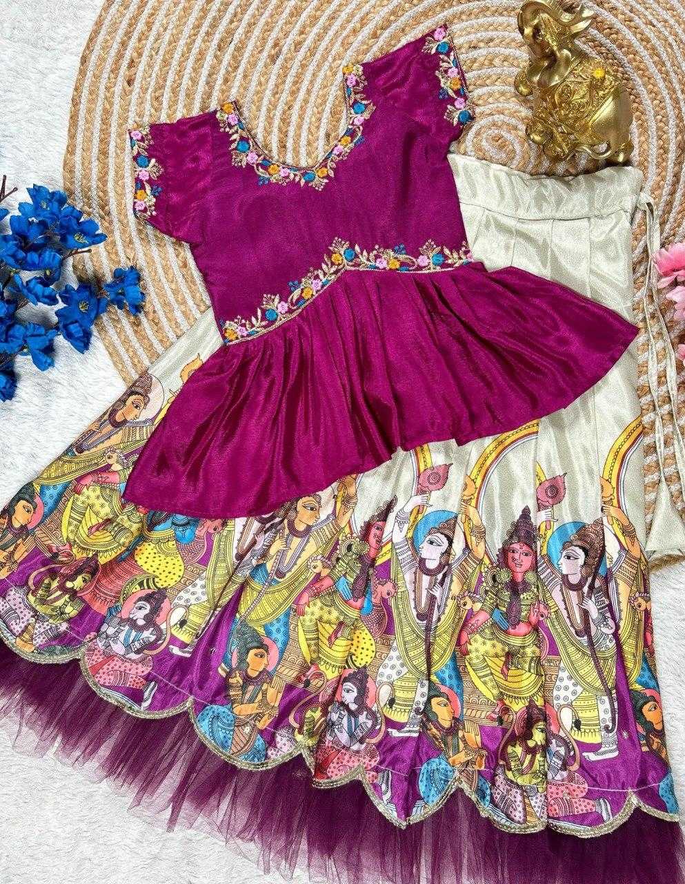 Ynf Chinon KESH505 311 Kids Wear Wholesale Kids Lehenga Kids Lehenga Choli Baby Girl Lehenga Manufacturer