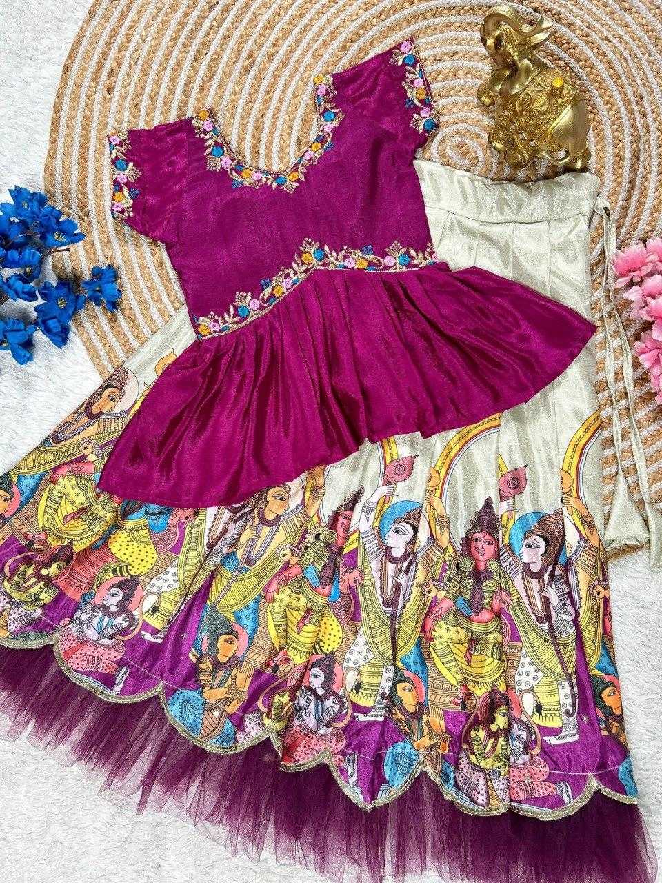 Ynf Chinon KESH505 311 Kids Wear Wholesale Kids Lehenga Kids Lehenga Choli Baby Girl Lehenga Manufacturer
