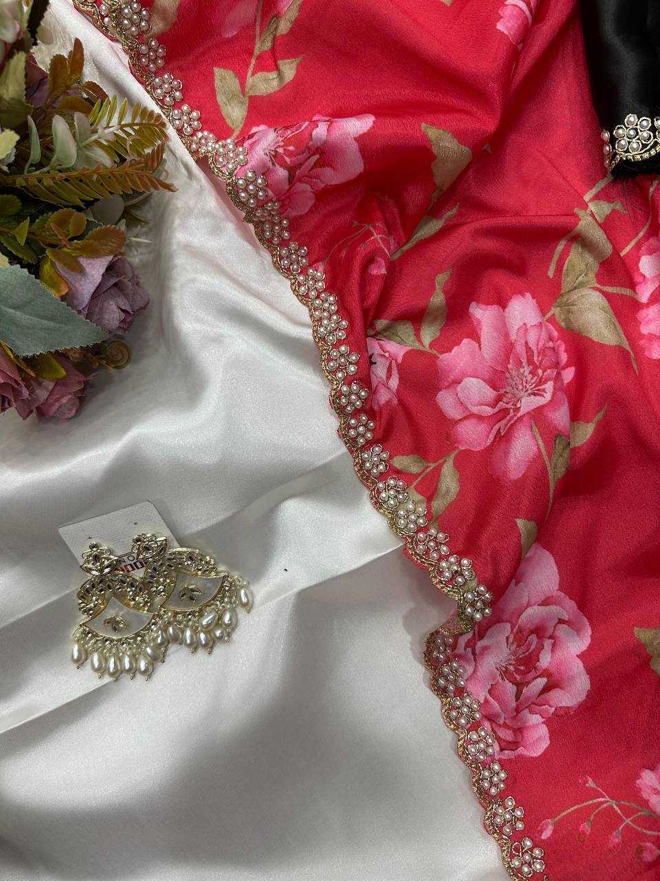 Ynf Chinon KESH509 demanded Sarees Wedding Collections Festive Collections Wholesale Printed Sarees Embroidered Sarees Sarees With Blouse Manufacturer