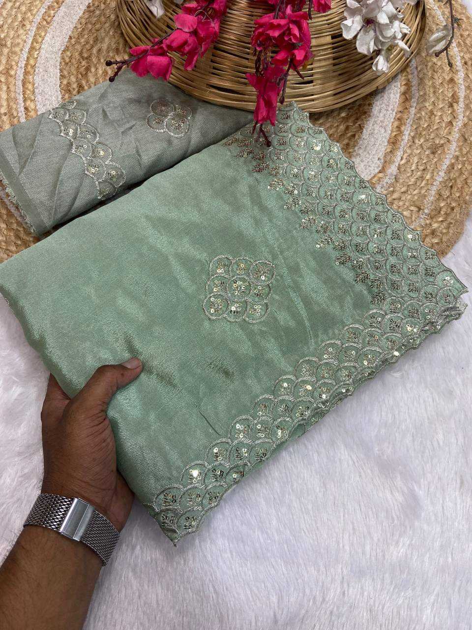 Ynf Chinon KESH514 144 Sarees Wholesale Fancy Sarees Sequins Work Saree Manufacturer