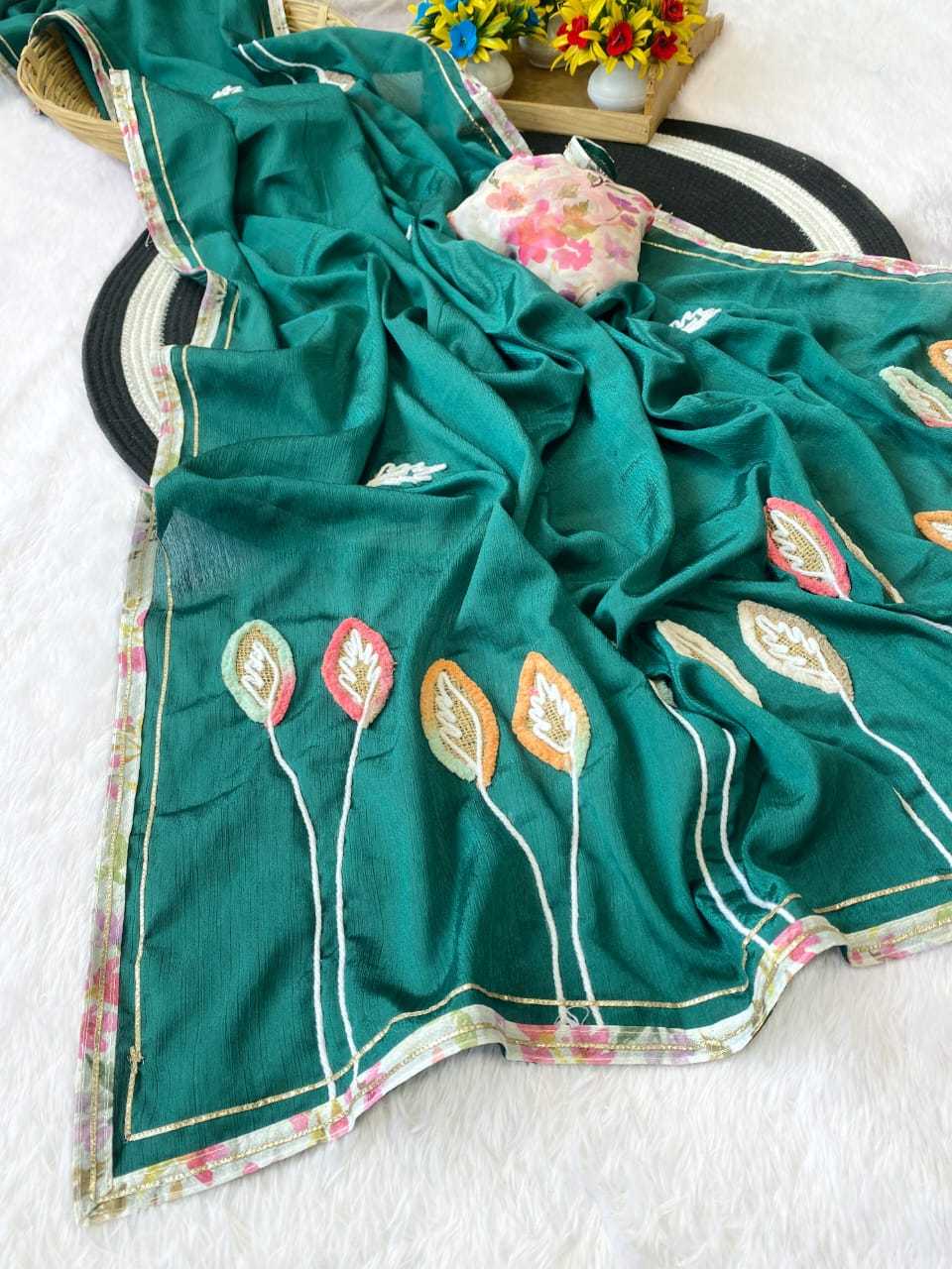 Ynf Chinon KESH514 146 Sarees Wholesale Party Wear Sarees Hand Work Sarees Manufacturer