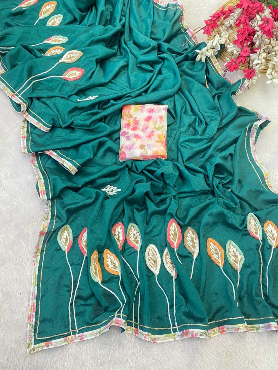 Ynf Chinon KESH514 146 Sarees Wholesale Party Wear Sarees Hand Work Sarees Manufacturer