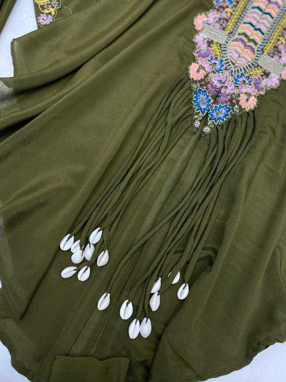 Ynf Chinon RIN110 349 Kurti Wholesale Embroidered Kurtis Indo-Western Kurtis Manufacturer