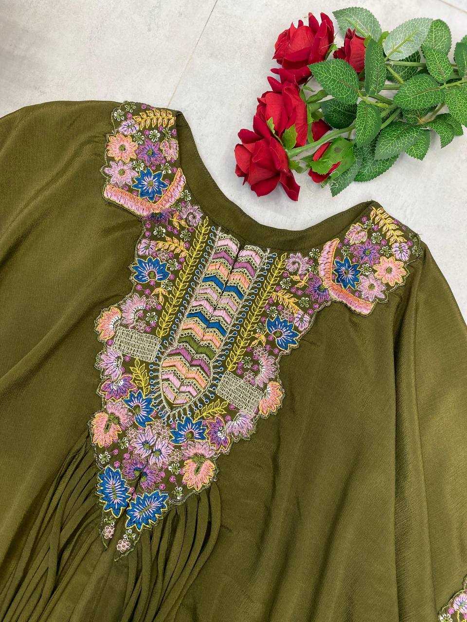 Ynf Chinon RIN110 349 Kurti Wholesale Embroidered Kurtis Indo-Western Kurtis Manufacturer