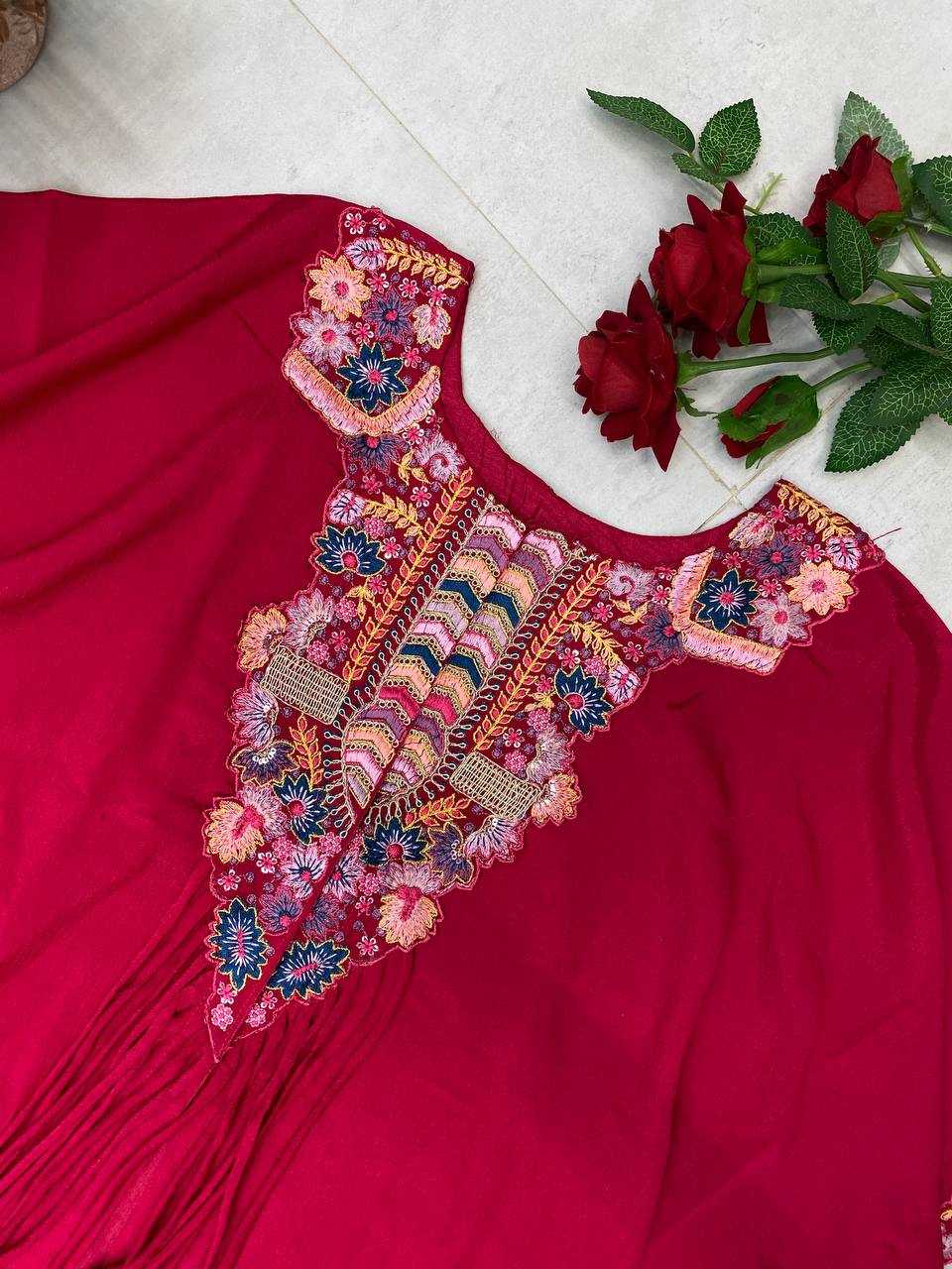 Ynf Chinon RIN110 349 Kurti Wholesale Embroidered Kurtis Indo-Western Kurtis Manufacturer
