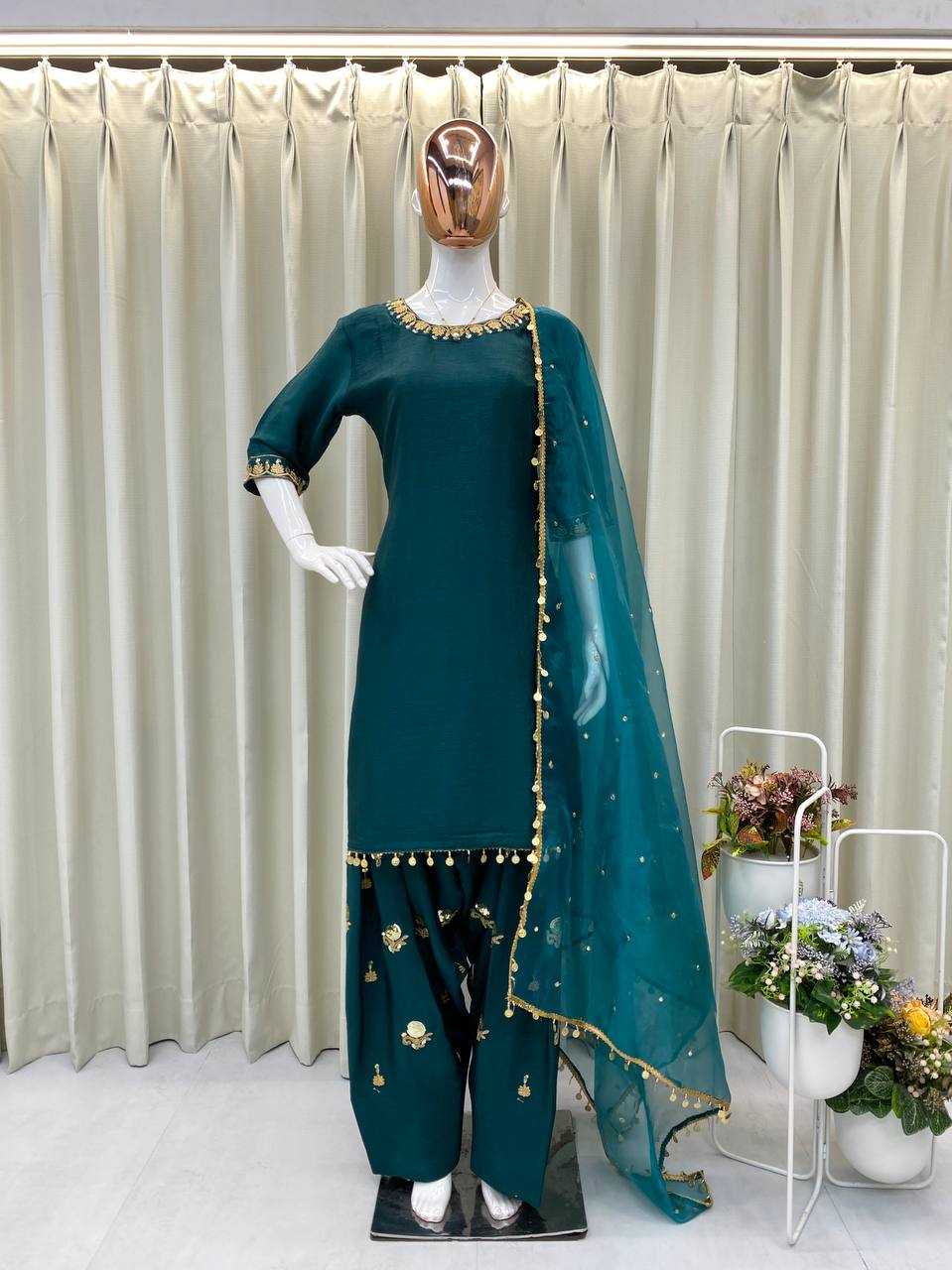 Ynf Chinon RIN110 362 Suits & Dresses Wholesale Embroidery Suits Patiala Suits Dhoti Salwar Suit Manufacturer