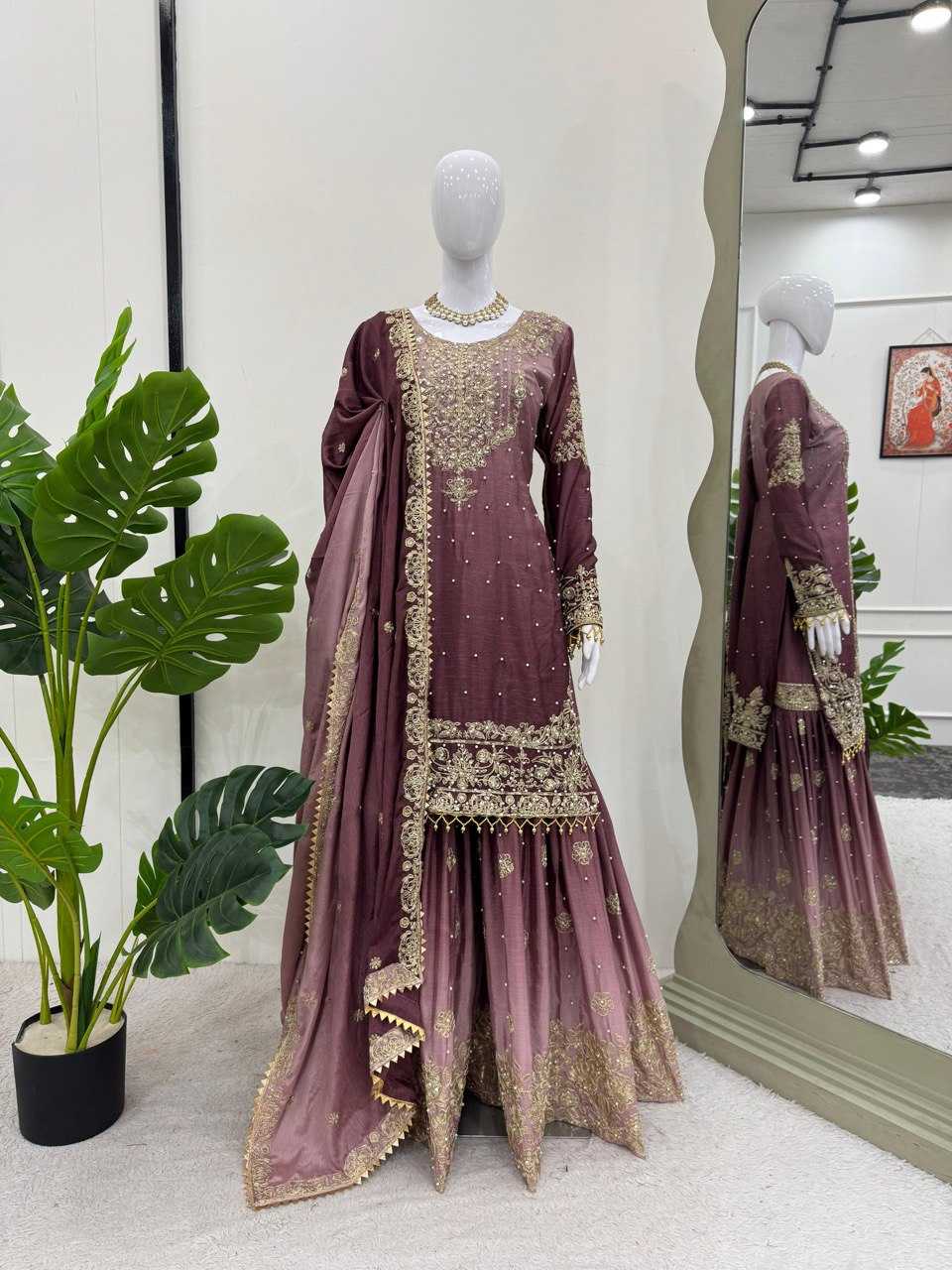 Ynf Chinon RIN133 01 Suits & Dresses Wholesale Ladies Suits Designer Suits Silk Suits Manufacturer