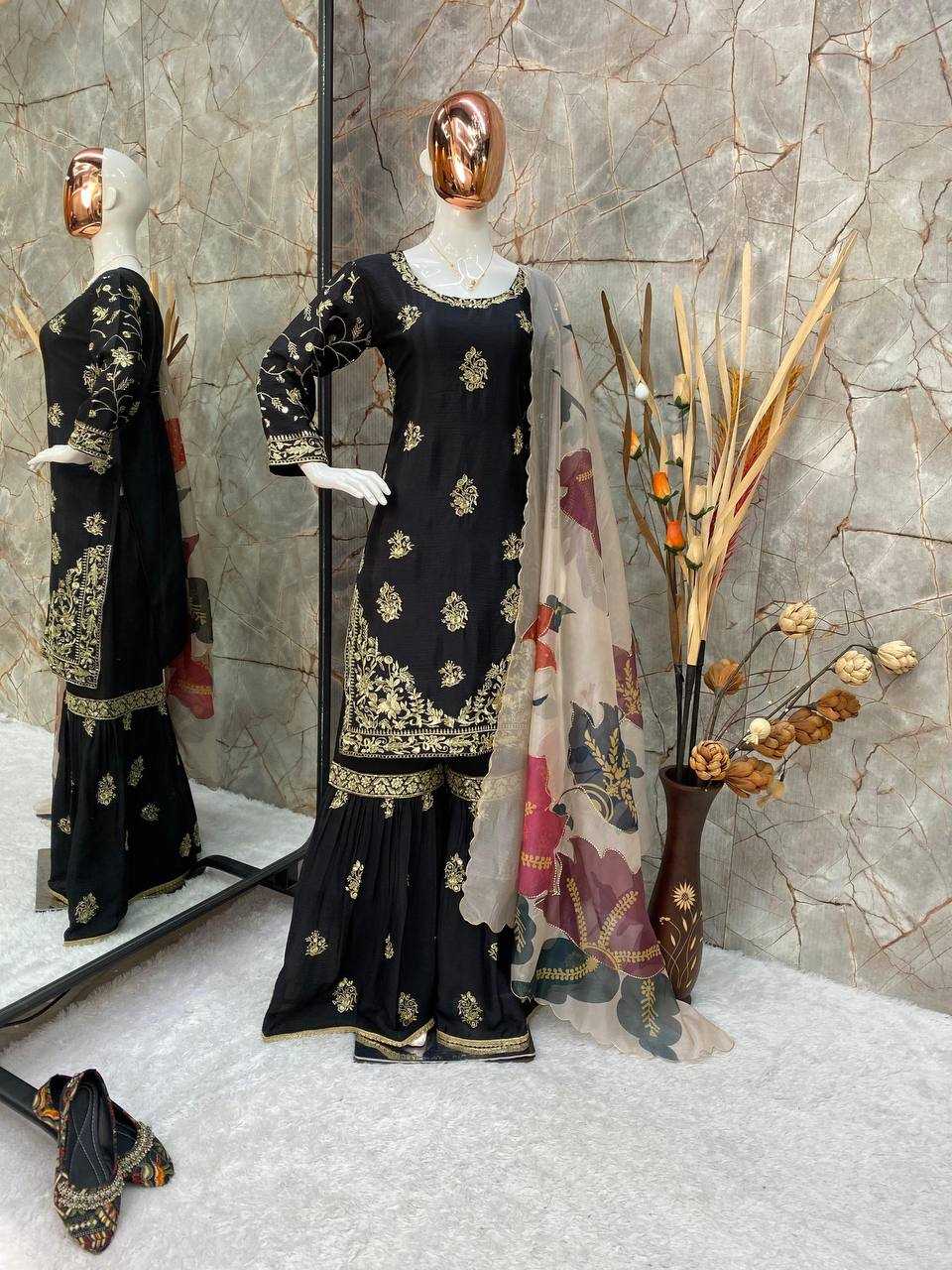 Ynf Chinon RIN141 1887 Suits & Dresses Wholesale Sharara Salwar Suits Designer Suits Manufacturer
