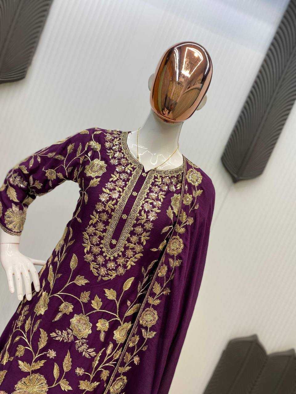 Ynf Chinon RIN141 1940 Suits & Dresses Wholesale Sharara Salwar Suits Embroidery Suits Party wear suits Manufacturer