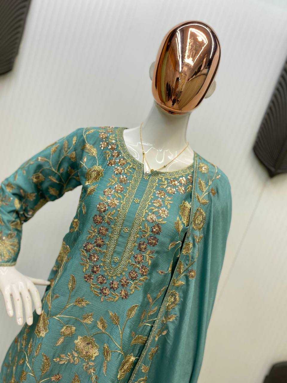 Ynf Chinon RIN141 1940 Suits & Dresses Wholesale Sharara Salwar Suits Embroidery Suits Party wear suits Manufacturer