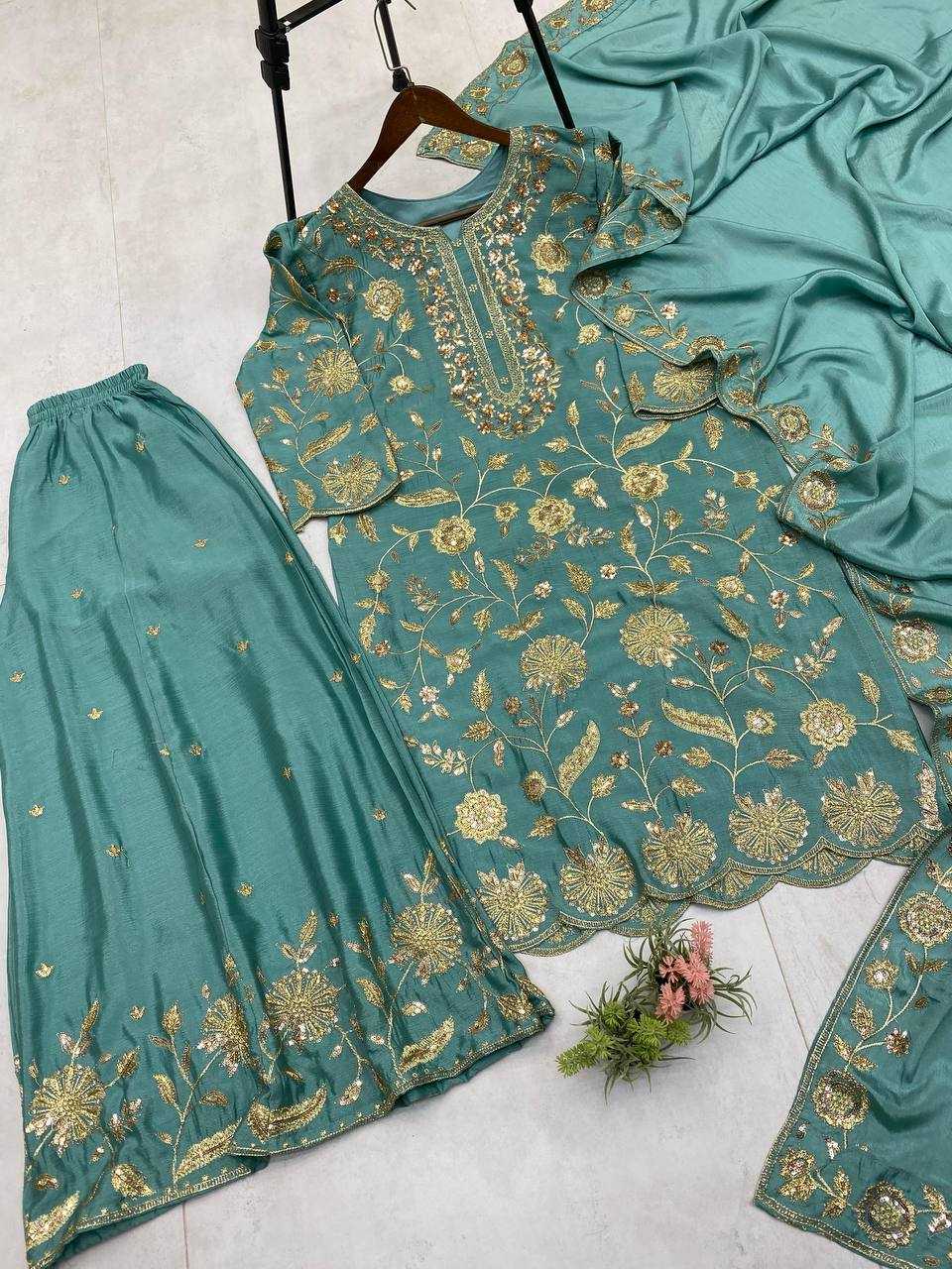 Ynf Chinon RIN141 1940 Suits & Dresses Wholesale Sharara Salwar Suits Embroidery Suits Party wear suits Manufacturer