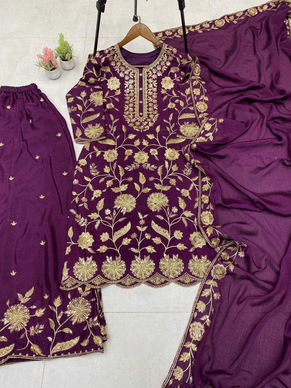 Ynf Chinon RIN141 1940 Suits & Dresses Wholesale Sharara Salwar Suits Embroidery Suits Party wear suits Manufacturer