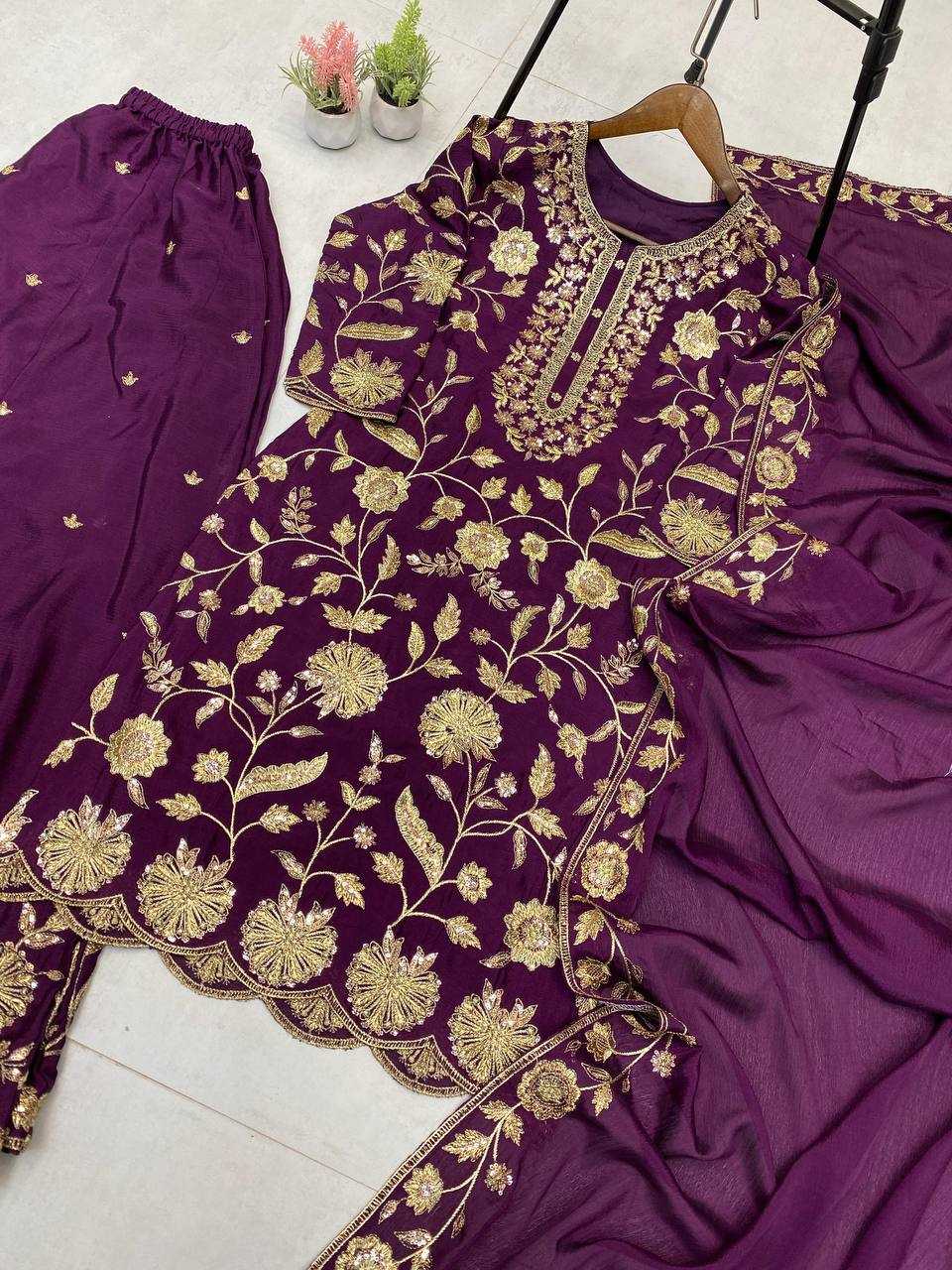 Ynf Chinon RIN141 1940 Suits & Dresses Wholesale Sharara Salwar Suits Embroidery Suits Party wear suits Manufacturer