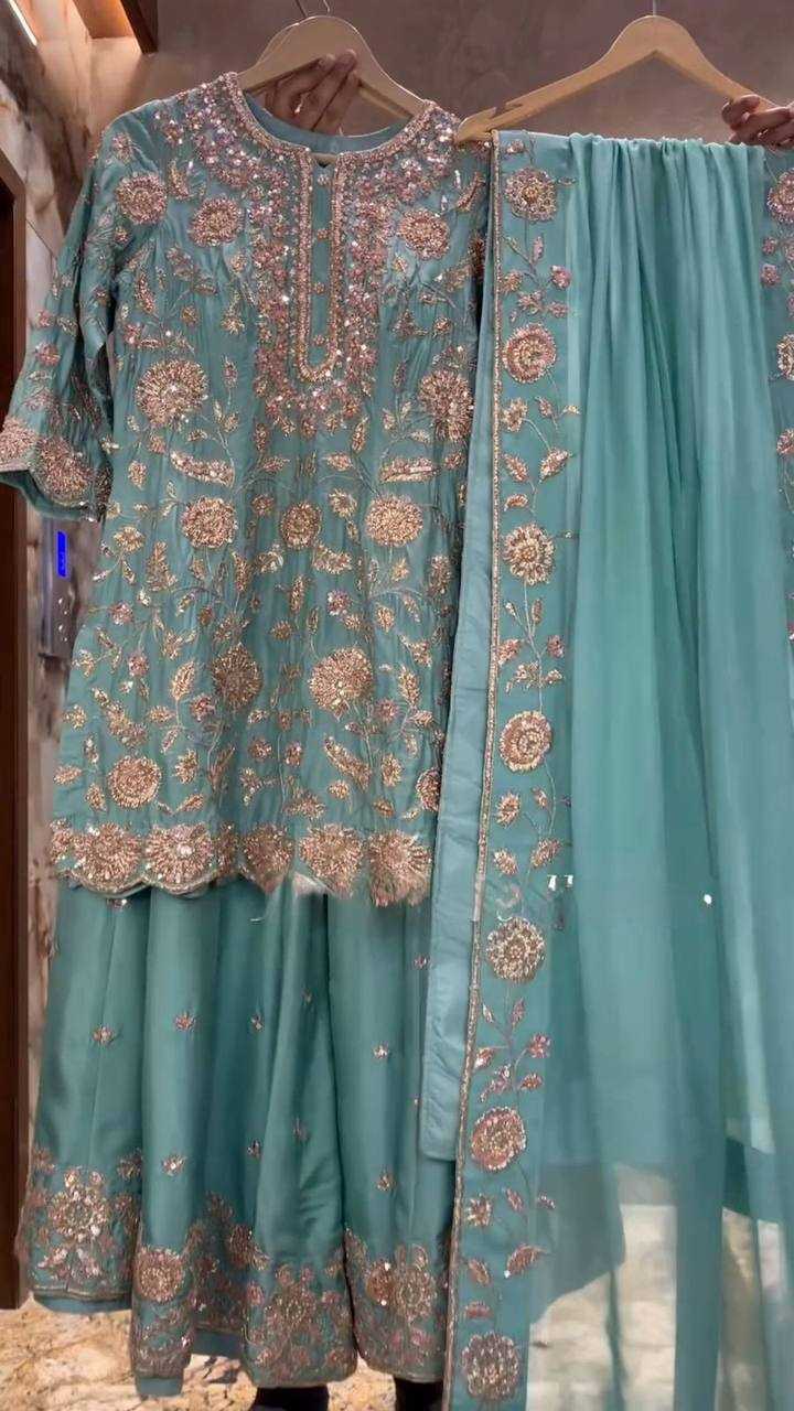 Ynf Chinon RIN141 1940 Suits & Dresses Wholesale Sharara Salwar Suits Embroidery Suits Party wear suits Manufacturer