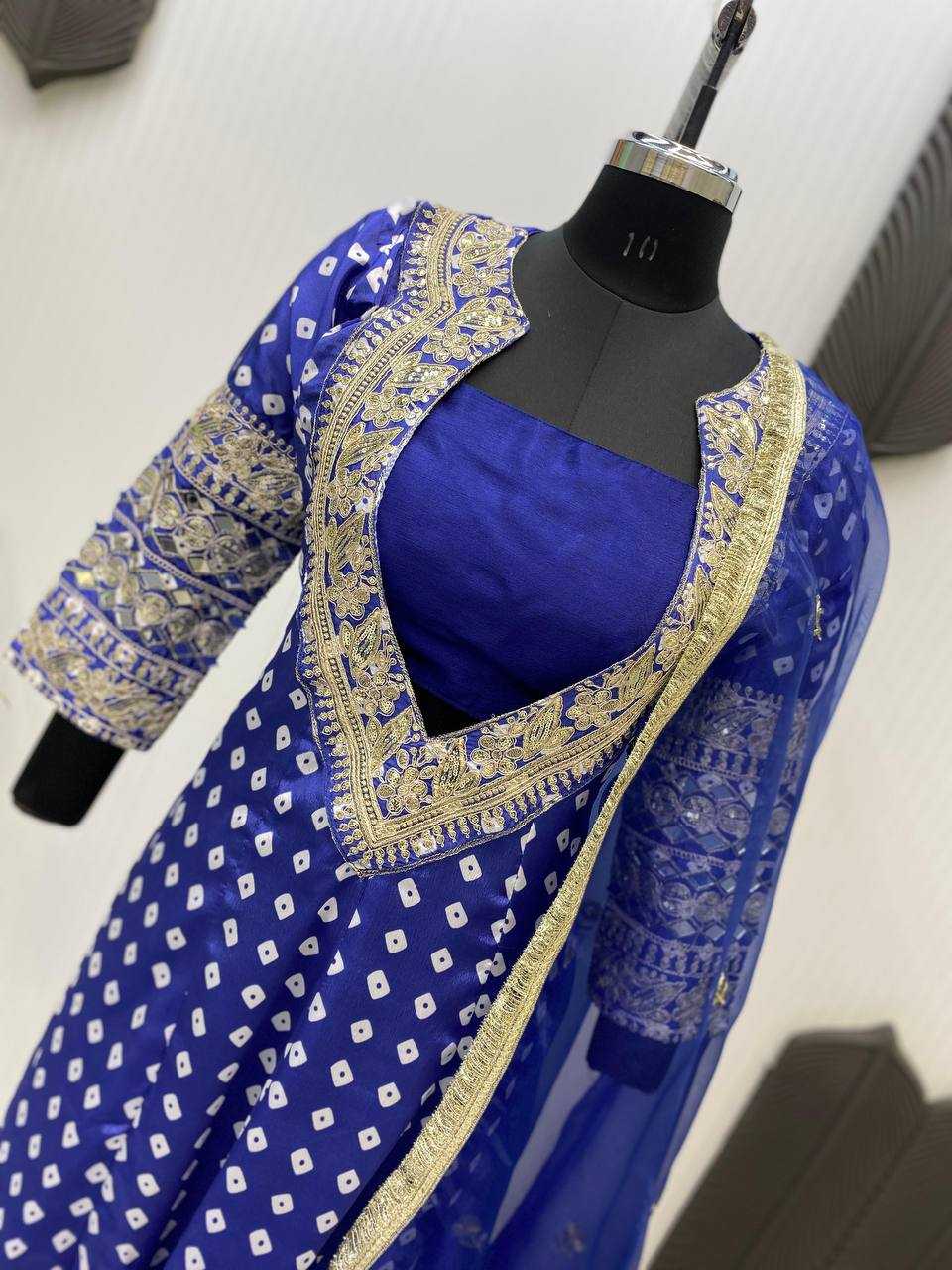 Ynf Chinon RIN141 1957 Suits & Dresses Western Wears Festive Collections Wholesale Indo Western Dresses Printed Dresses Embroidered Dresses Manufacturer